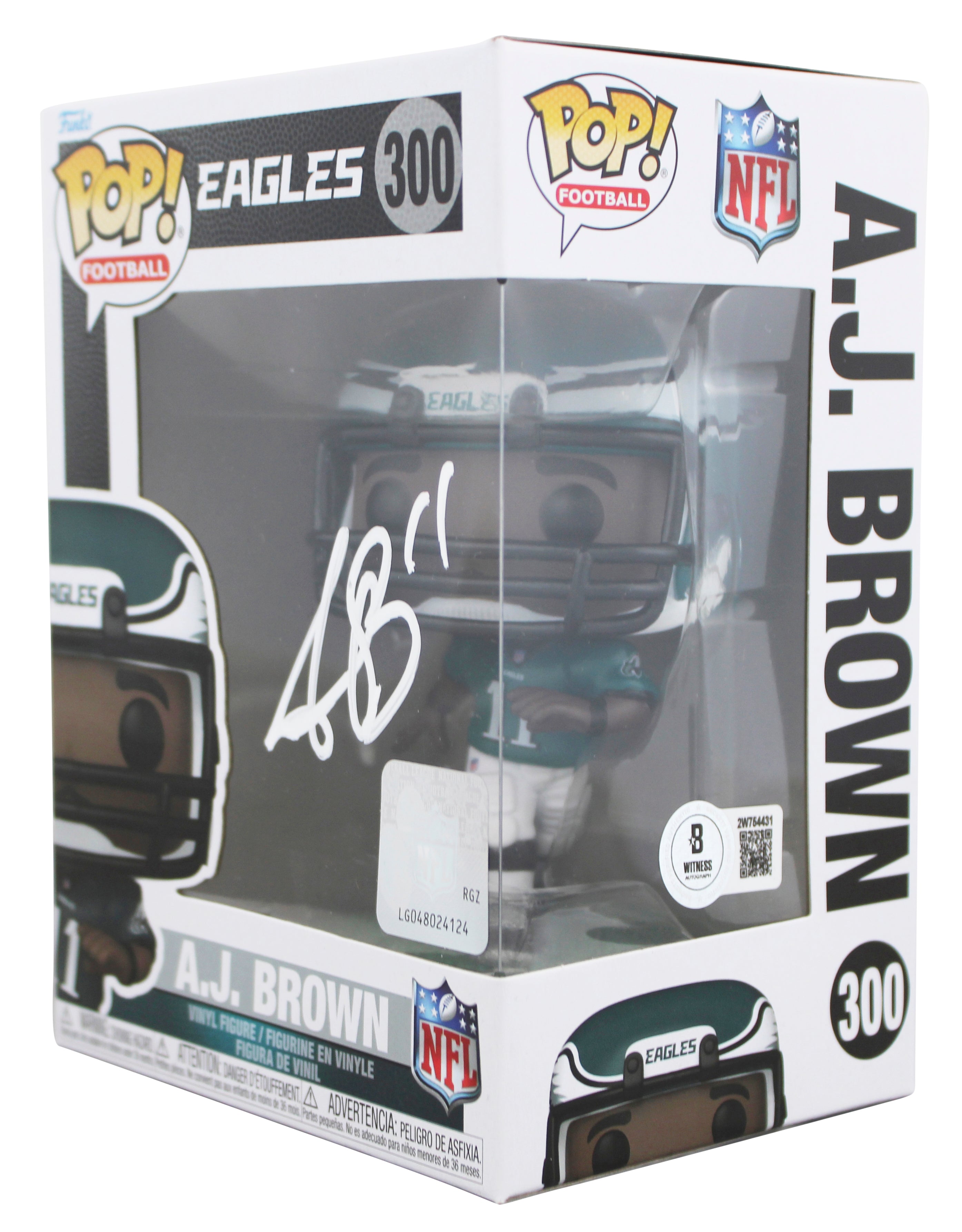 Eagles A.J. Brown Authentic Signed #300 Funko Pop Vinyl Figure BAS Witnessed