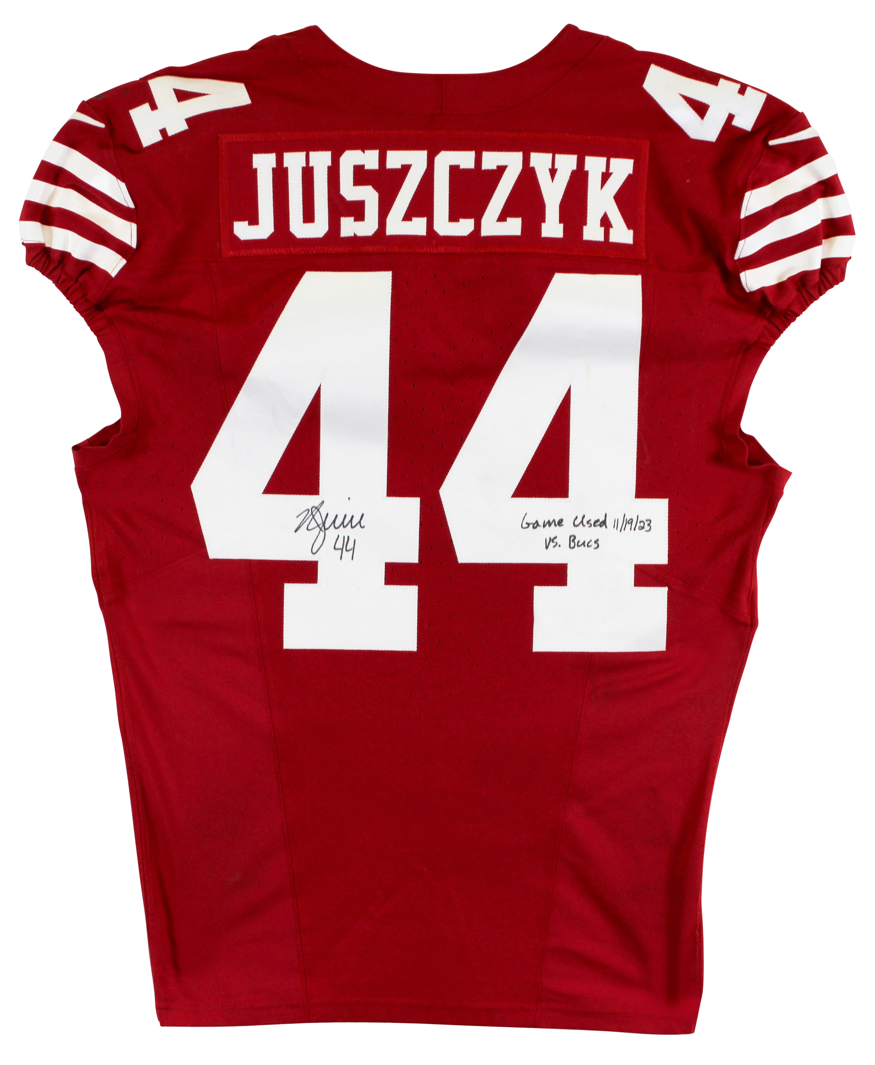 49ers Kyle Juszczyk Signed November 19, 2023 Game Used Red Nike Jersey BAS COA