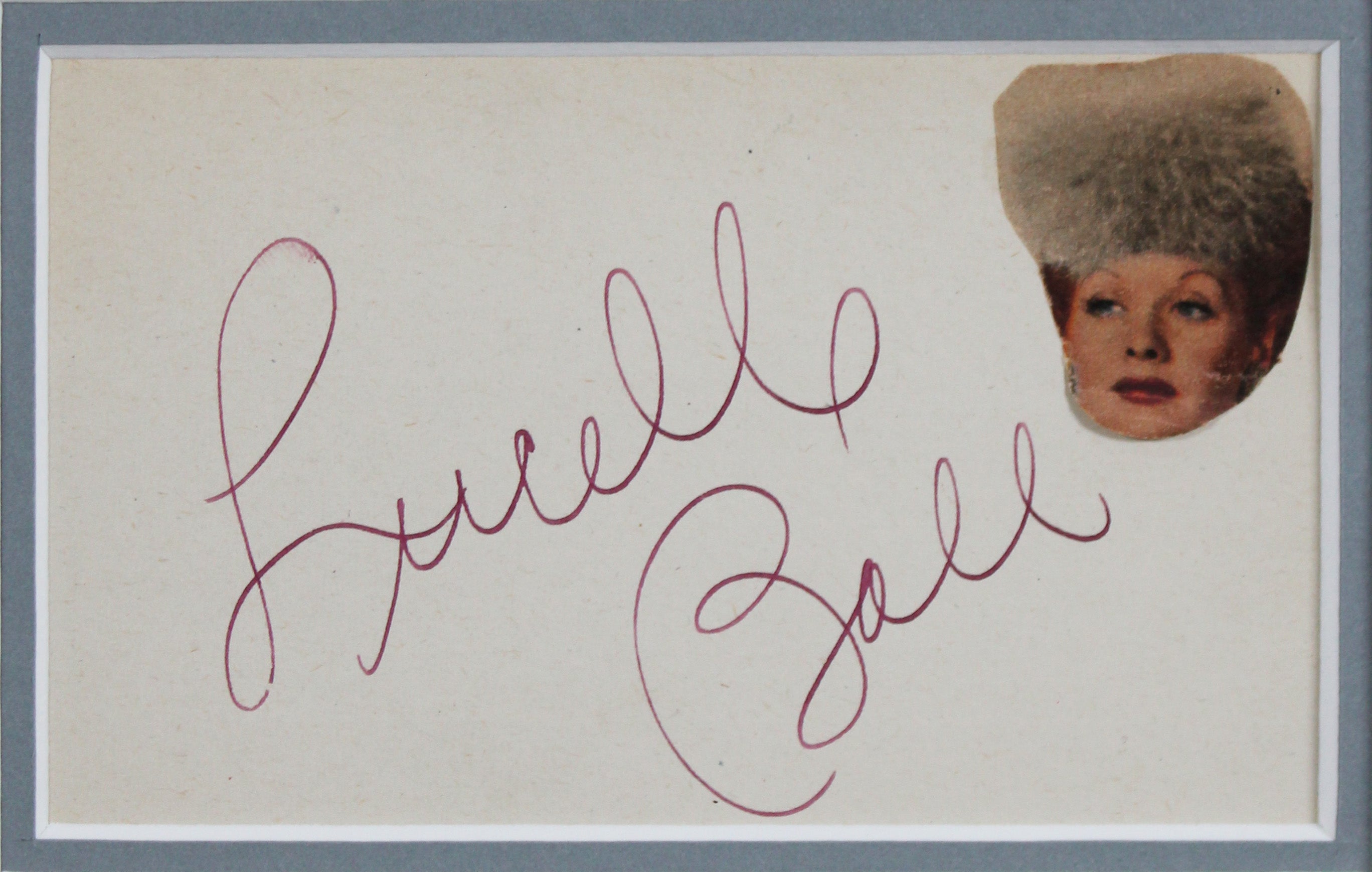 Lucille Ball & Desi Arnaz I Love Lucy Signed Index Card Framed Display BAS PSA