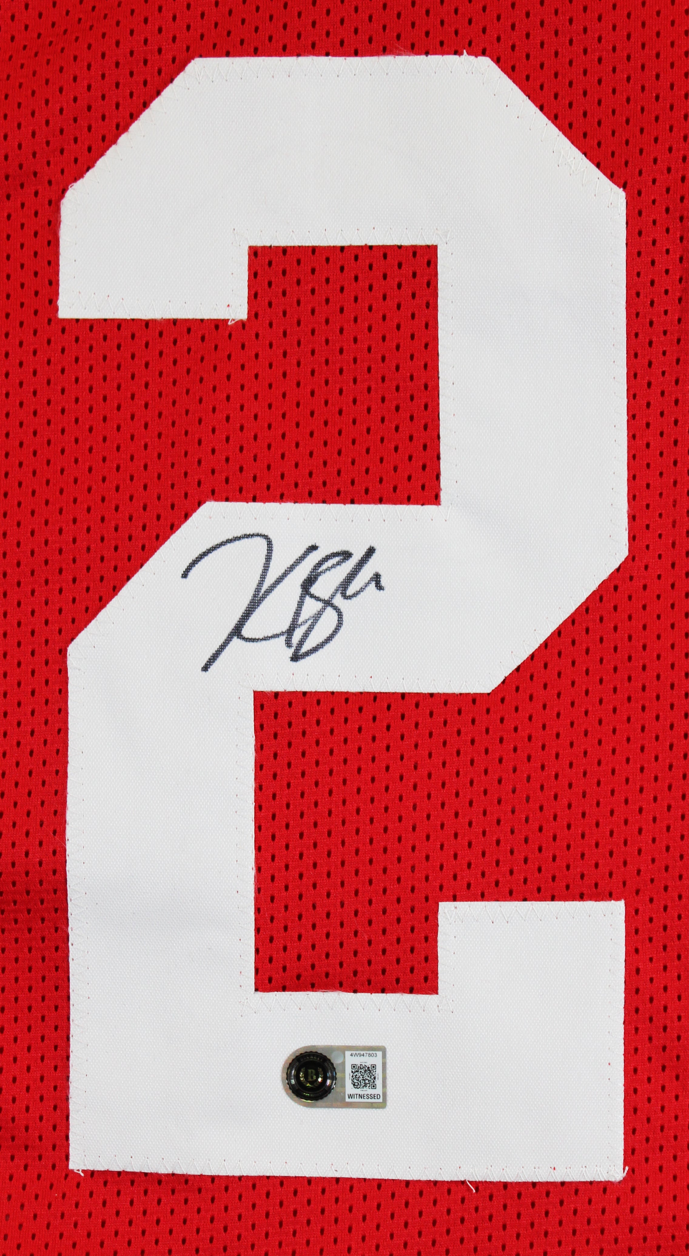 Kaelon Black Authentic Signed Red Pro Style Jersey Autographed BAS Witnessed