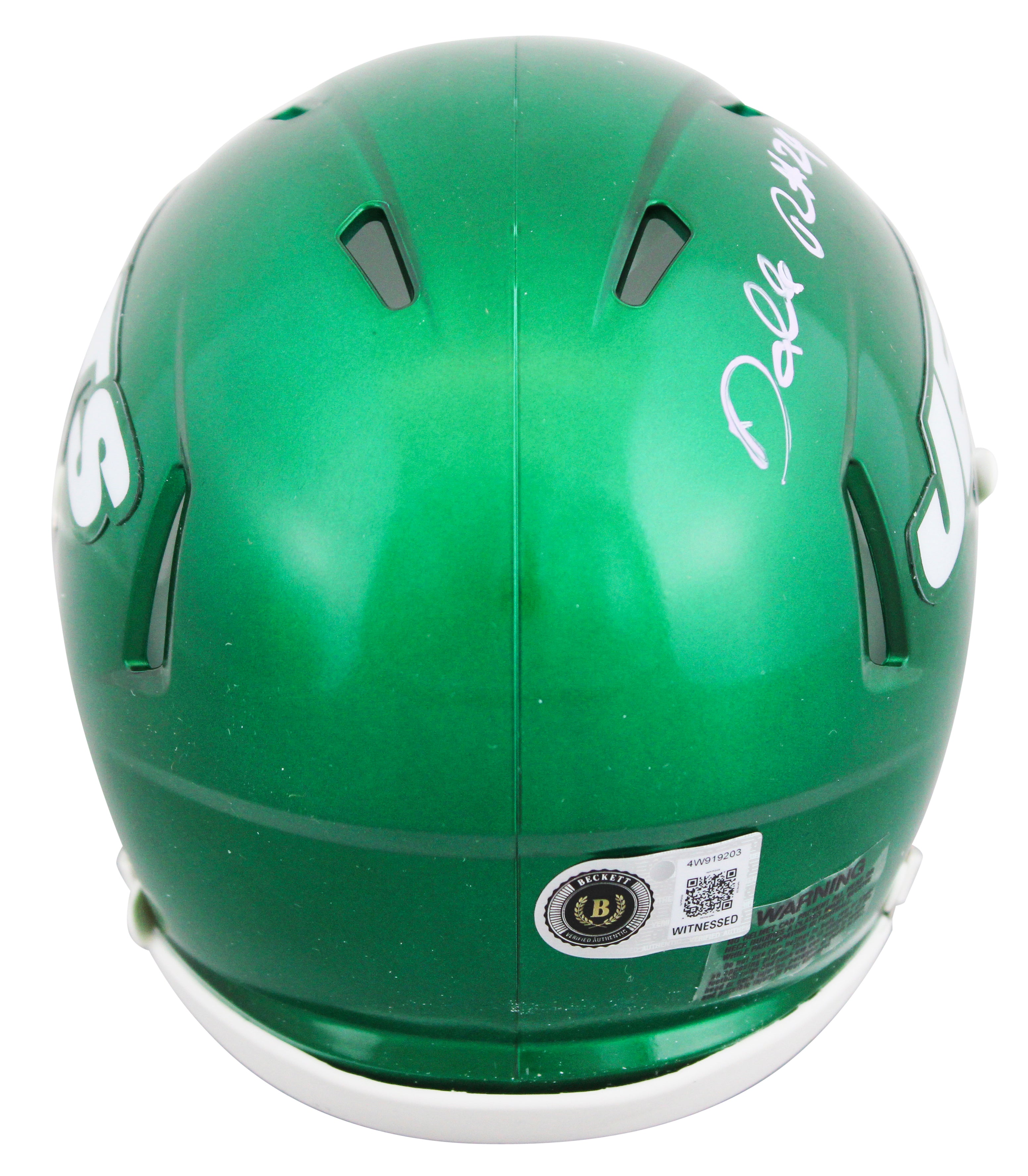 Jets Darrelle Revis Authentic Signed Speed Mini Helmet BAS Witnessed #4W919203