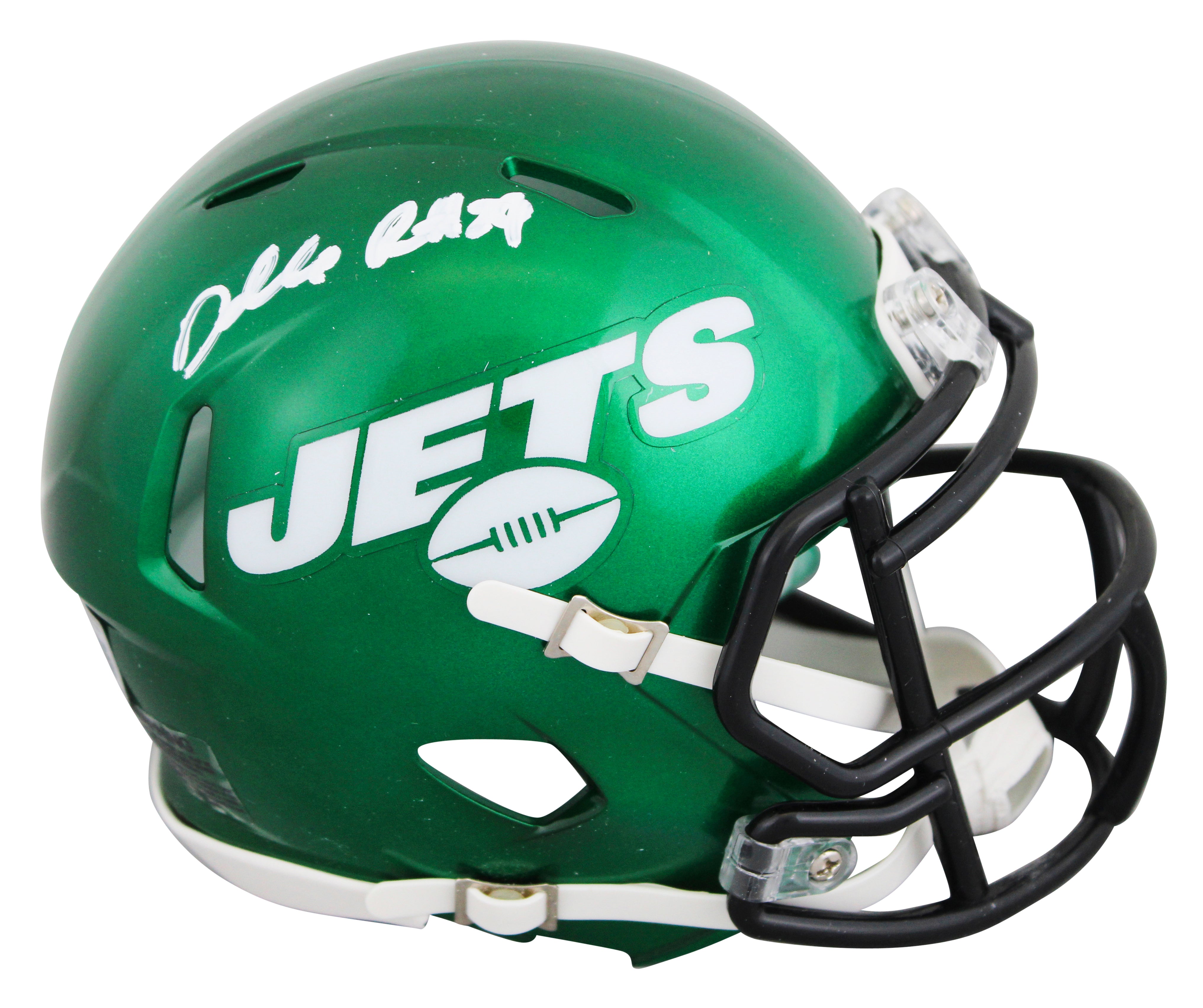 Jets Darrelle Revis Signed 2019-23 TB Speed Mini Helmet W/ Case BAS Witnessed