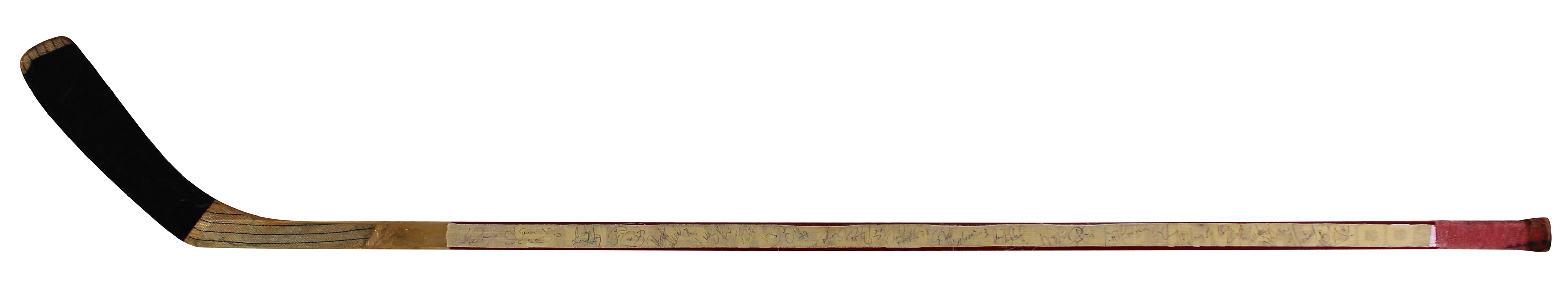 1994 Flames (23) Fluery, Iginla, Roberts, Titov +19 Signed Hockey Stick BAS COA