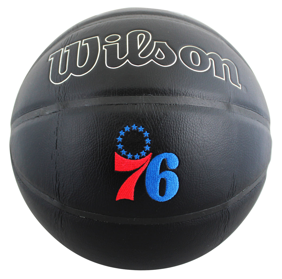 76ers Julius "Dr. J" Erving Signed Black Logo Basketball W/ Case JSA Witness
