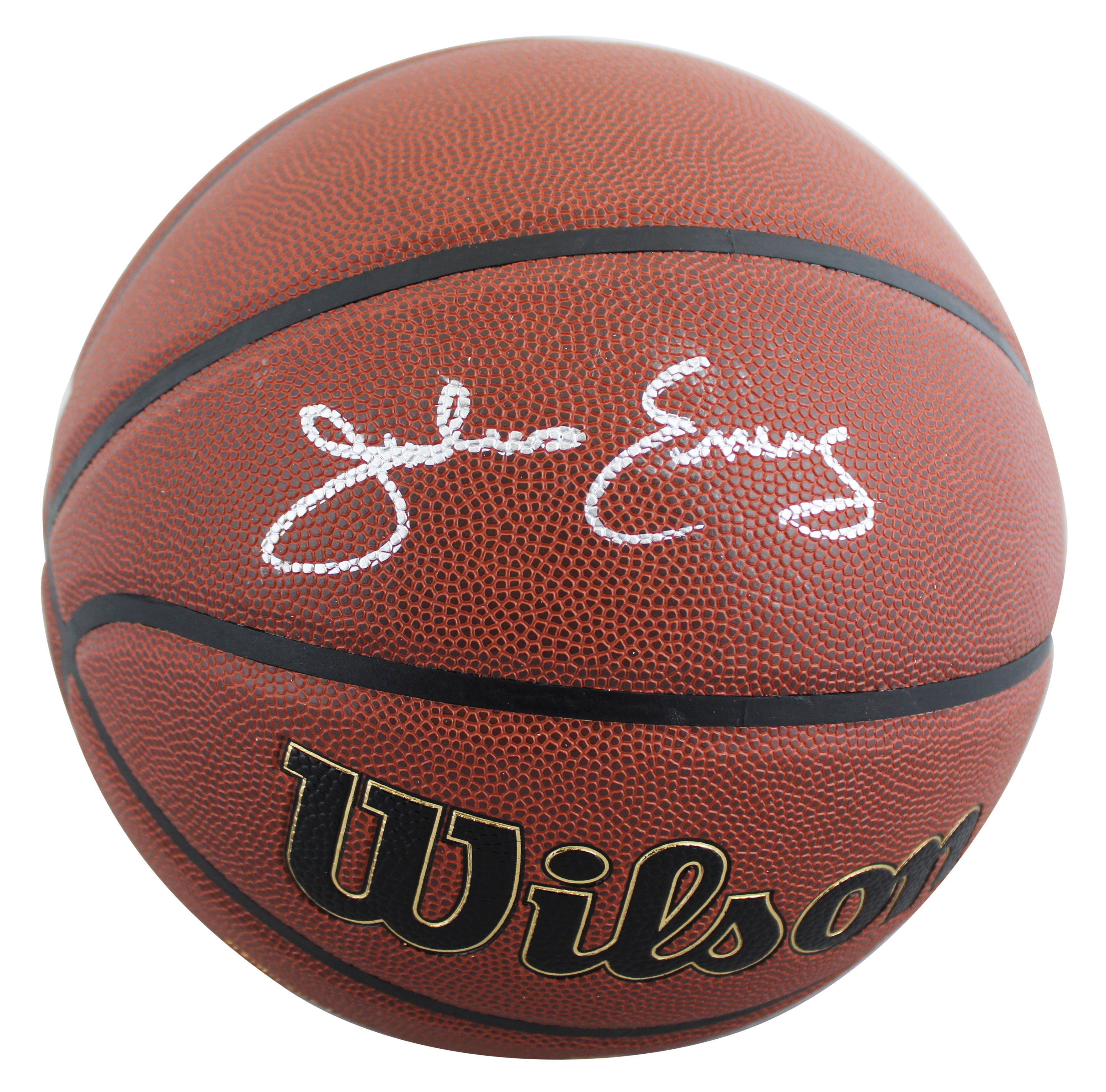 76ers Julius "Dr. J" Erving Signed Wilson Trophy Series Basketball JSA Witness