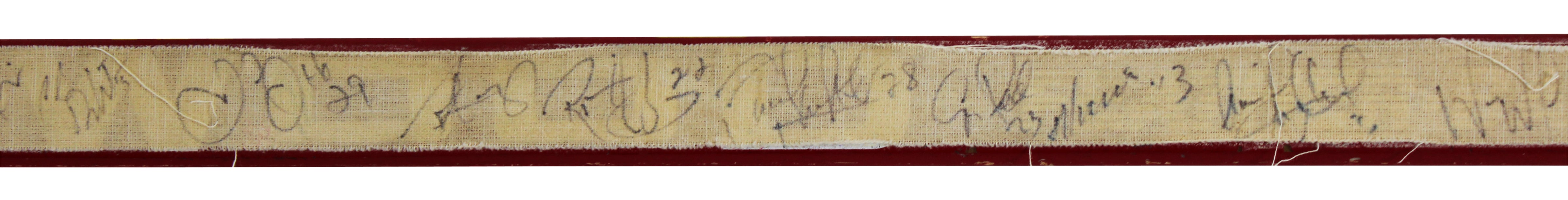 1994 Flames (23) Fluery, Iginla, Roberts, Titov +19 Signed Hockey Stick BAS COA