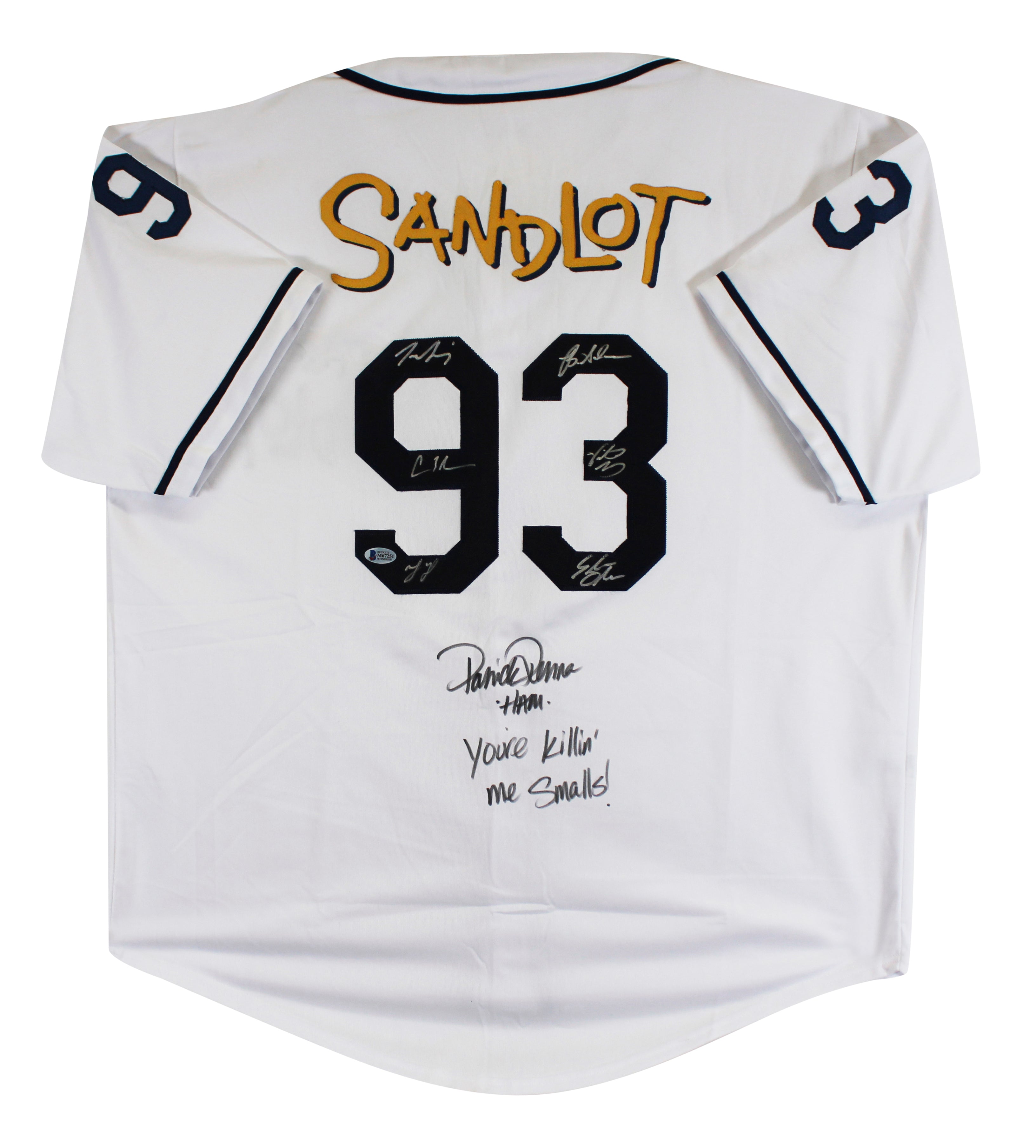 The Sandlot Cast (7) Renna, Guiry, Leopardi, York +3 Signed Jersey BAS Witnessed