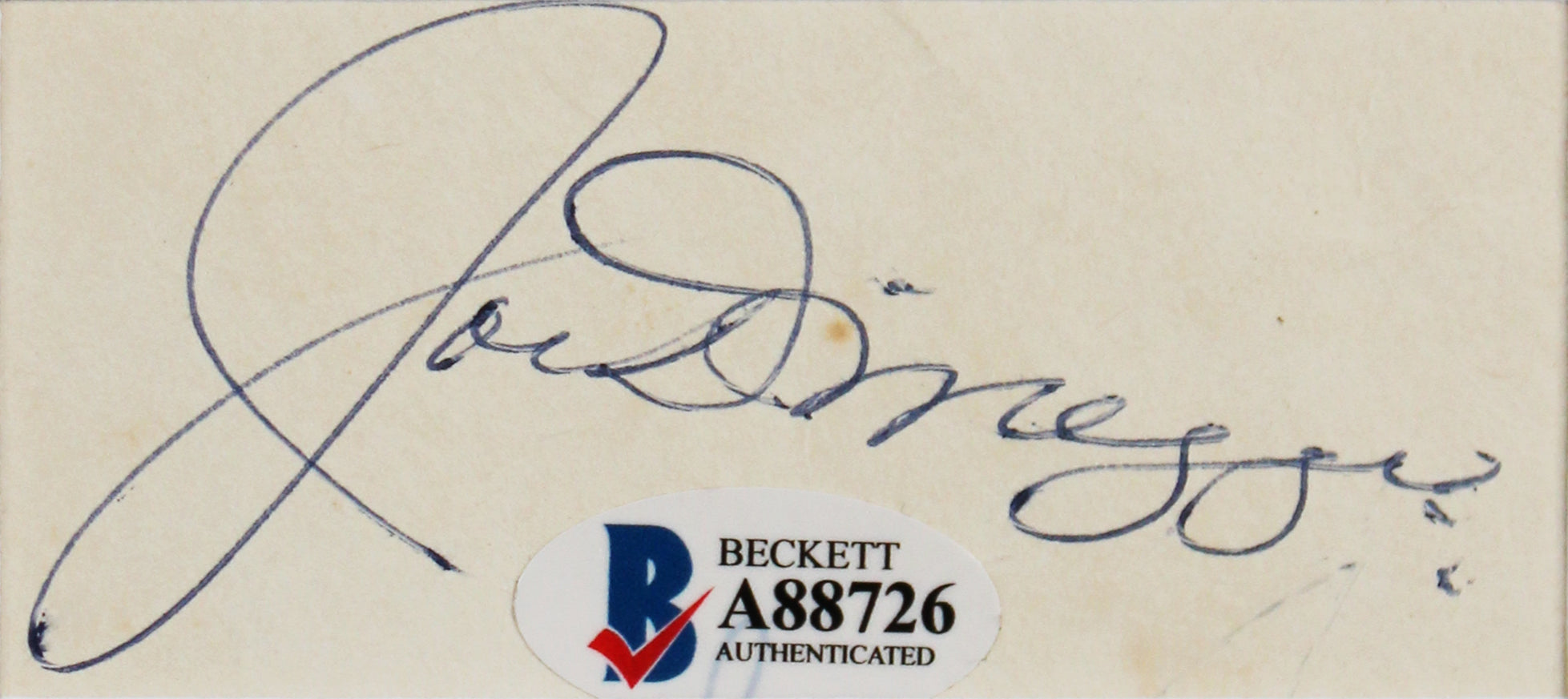 Yankees Joe DiMaggio Authentic Signed & Framed 1.5x3.5 Cut Signature BAS #A88726