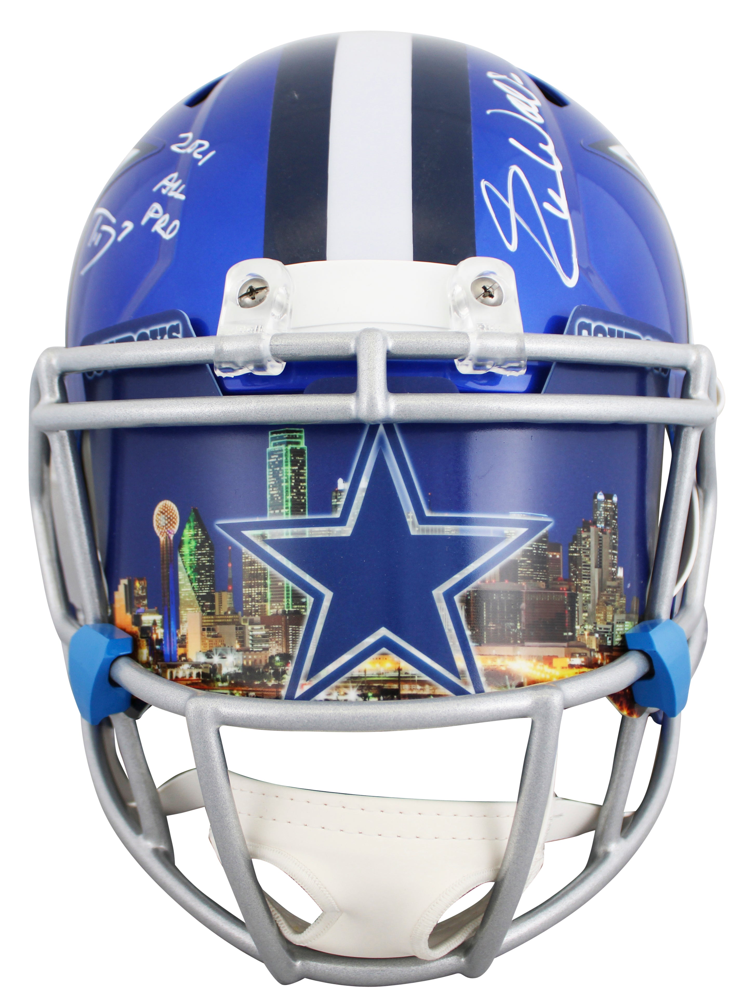 Cowboys Trevon Diggs & Everson Walls "5x Insc" Riddell F/S Speed Rep Helmet JSA