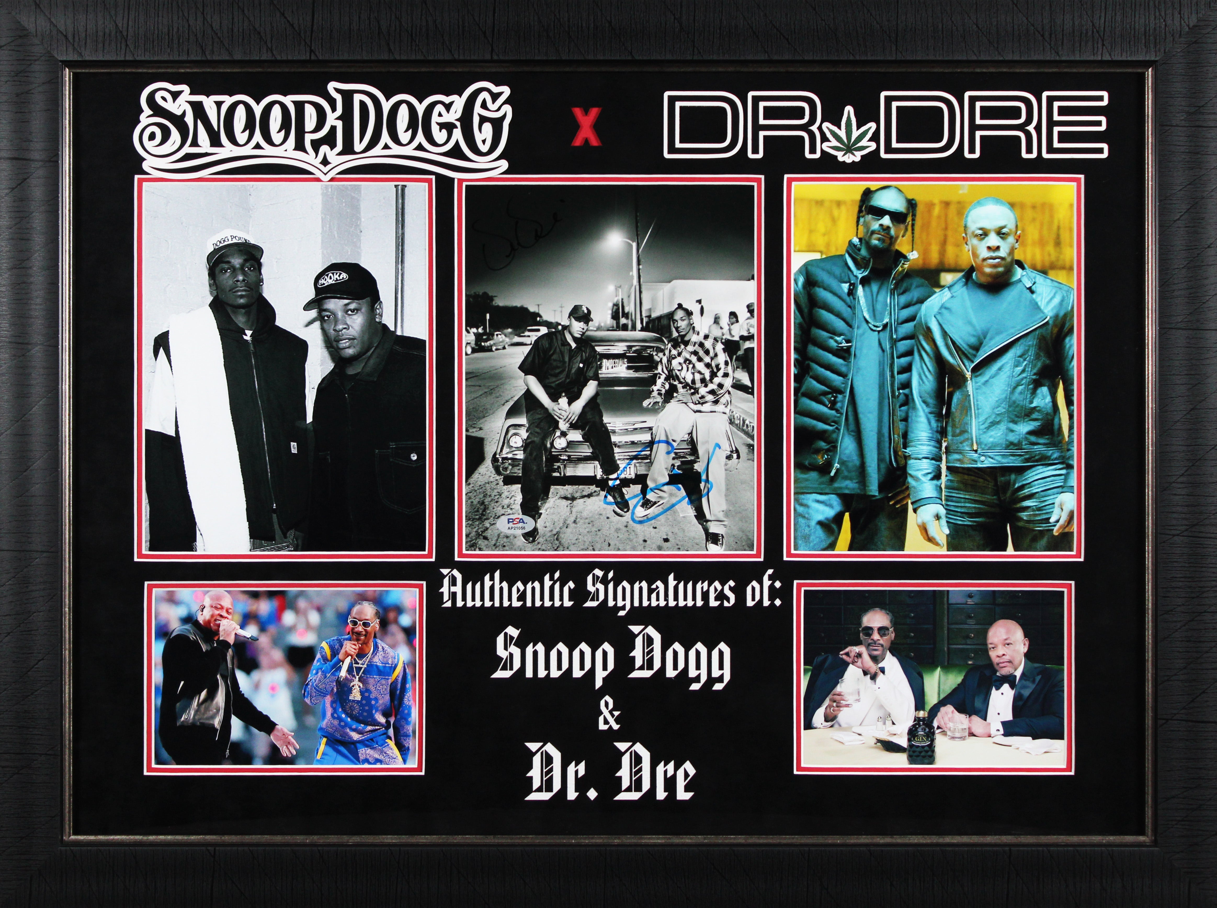 Dr. Dre & Snoop Dogg Authentic Signed 8x10 Framed Photo PSA/DNA #AP21056