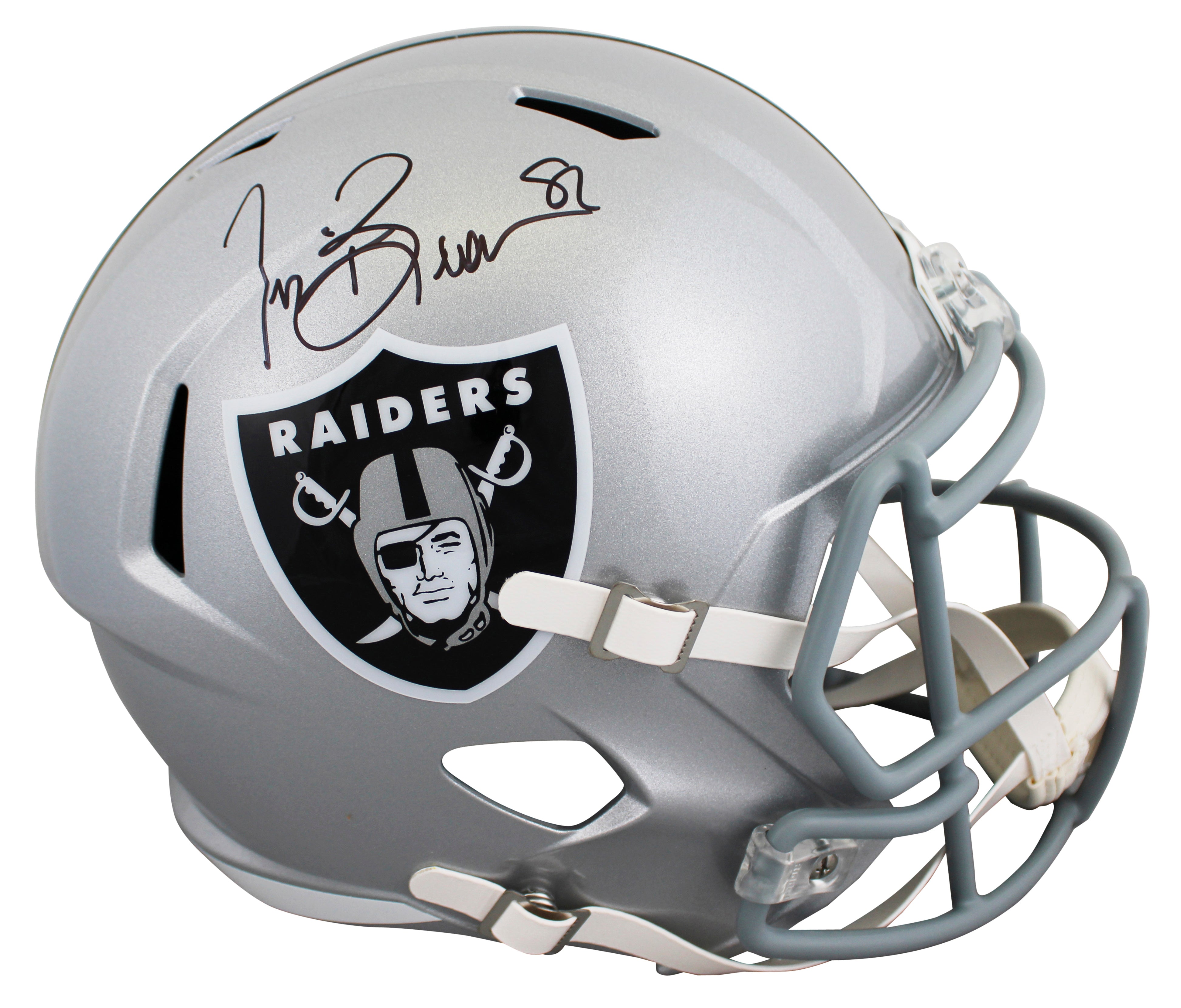 Raiders Tim Brown Authentic Signed Full Size Speed Rep Helmet BAS #2W276290