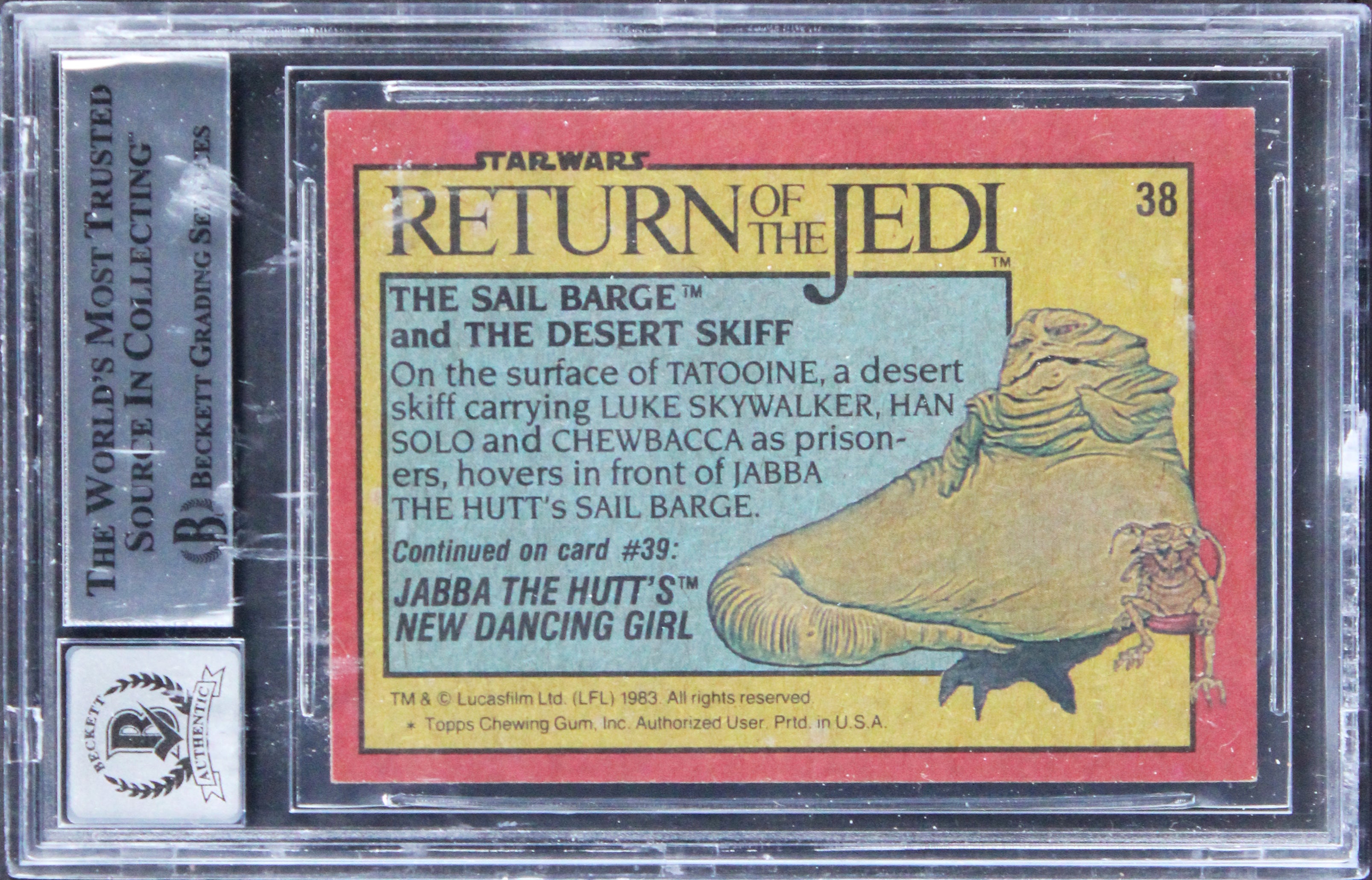 (9) Ronzani +8 Signed 1983 Star Wars ROTJ #38 Card Auto Graded 10! BAS Slabbed