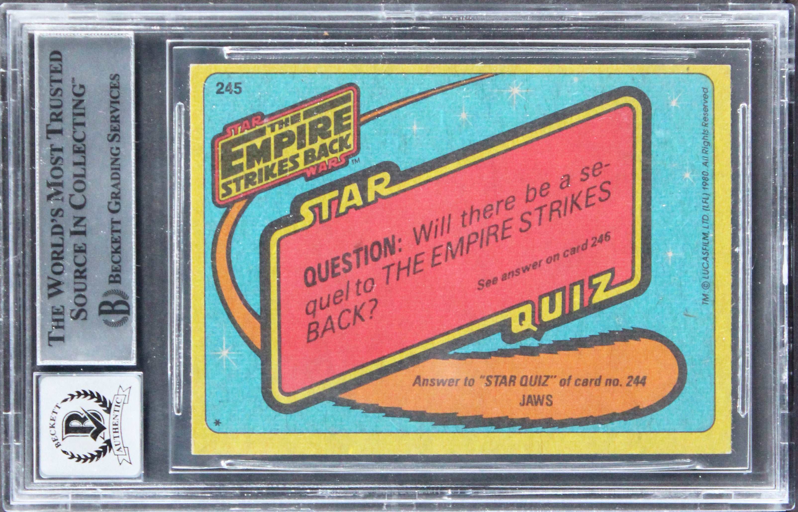 (14) Archer +13 Signed 1980 Star Wars ESB #245 Card Auto Grade 10! BAS Slabbed