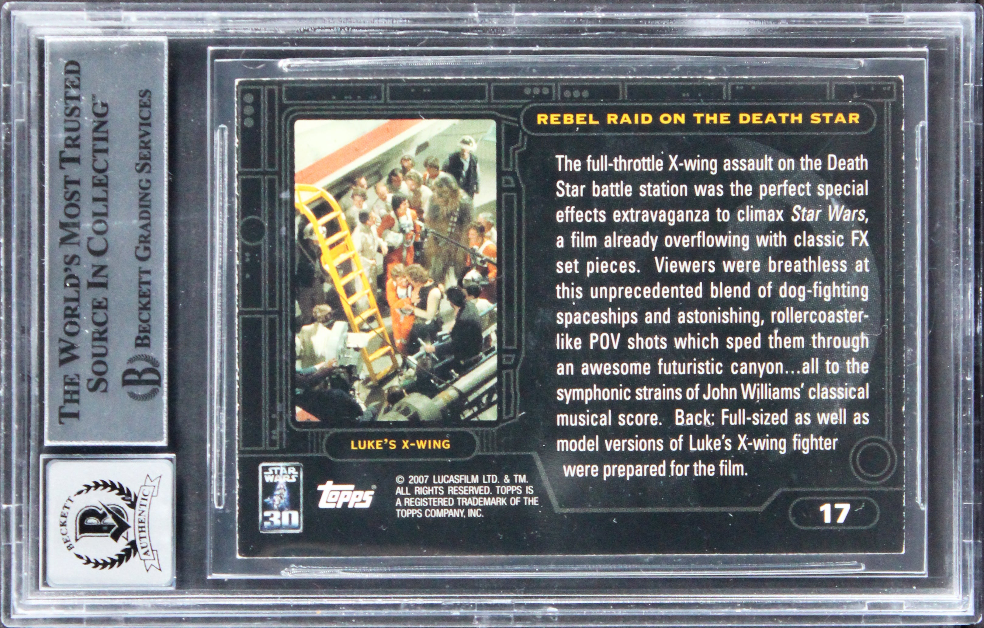 (7) Duignan +6 Signed 2007 Star Wars 30th Anniv #17 Card Auto 10! BAS Slabbed