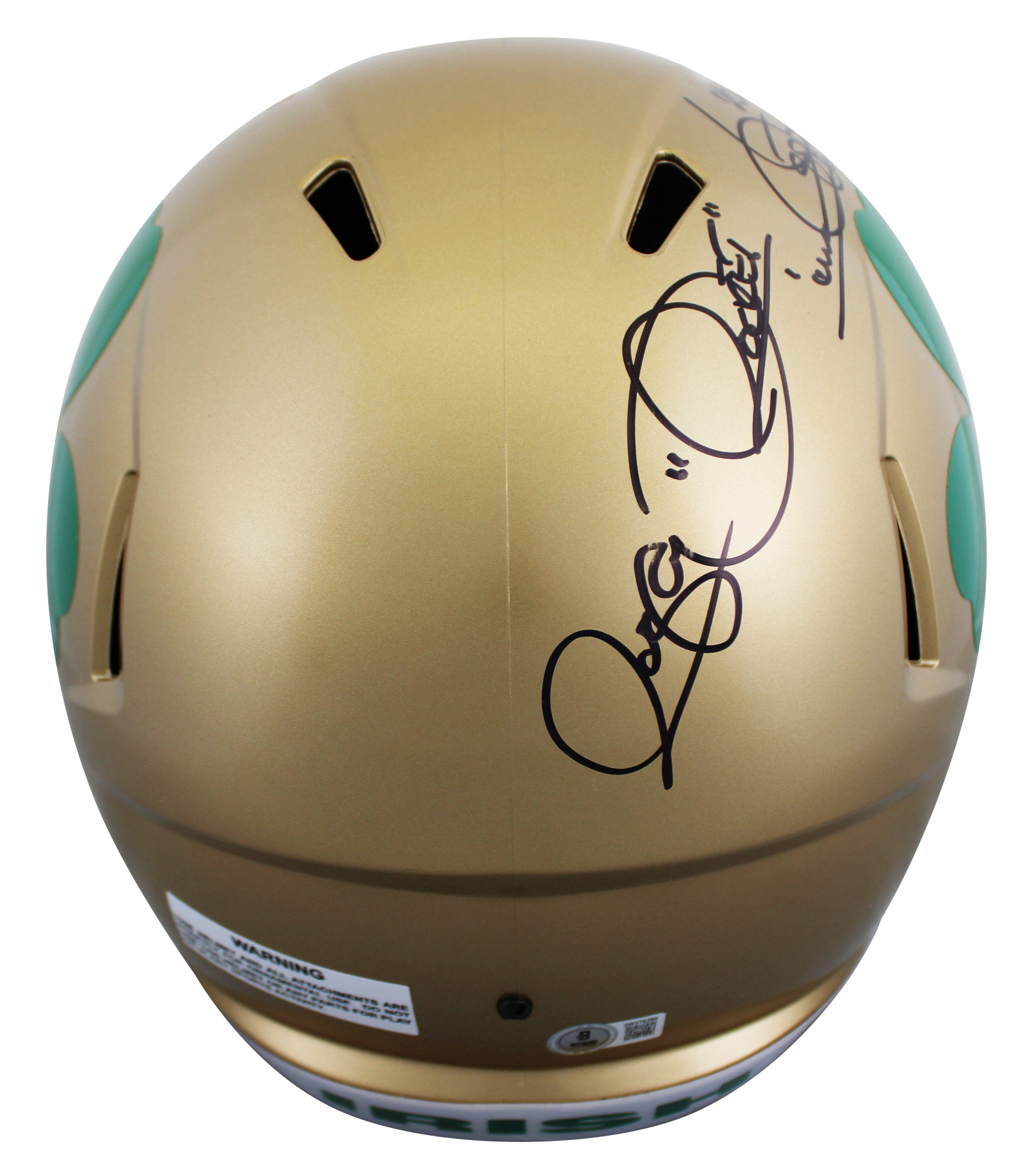 ND Tim Brown & Raghib "Rocket" Ismail Signed F/S Speed Rep Helmet BAS #2W276286