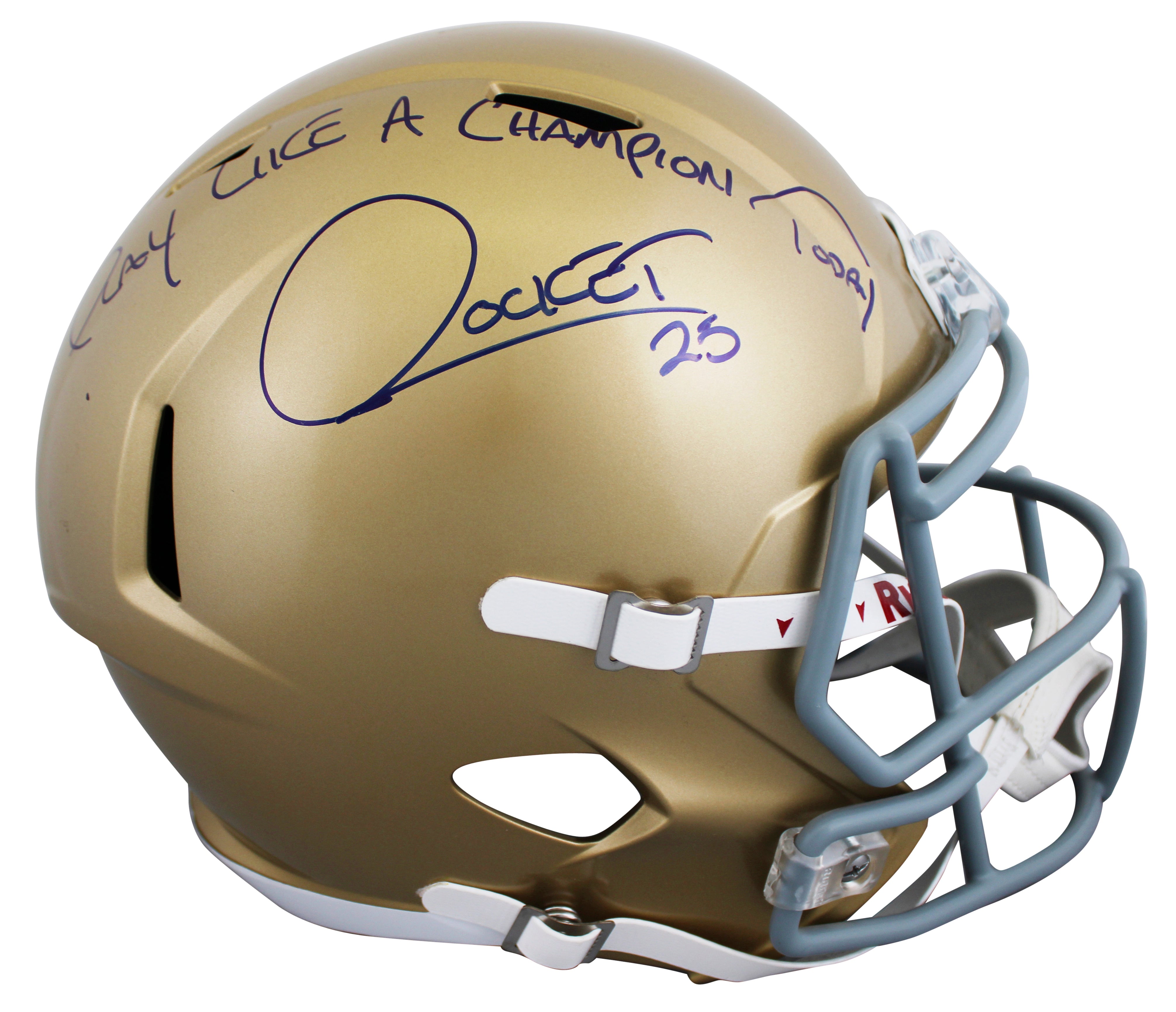 ND Raghib "Rocket" Ismail "PLAC" Signed F/S Speed Rep Helmet BAS W #2W441609