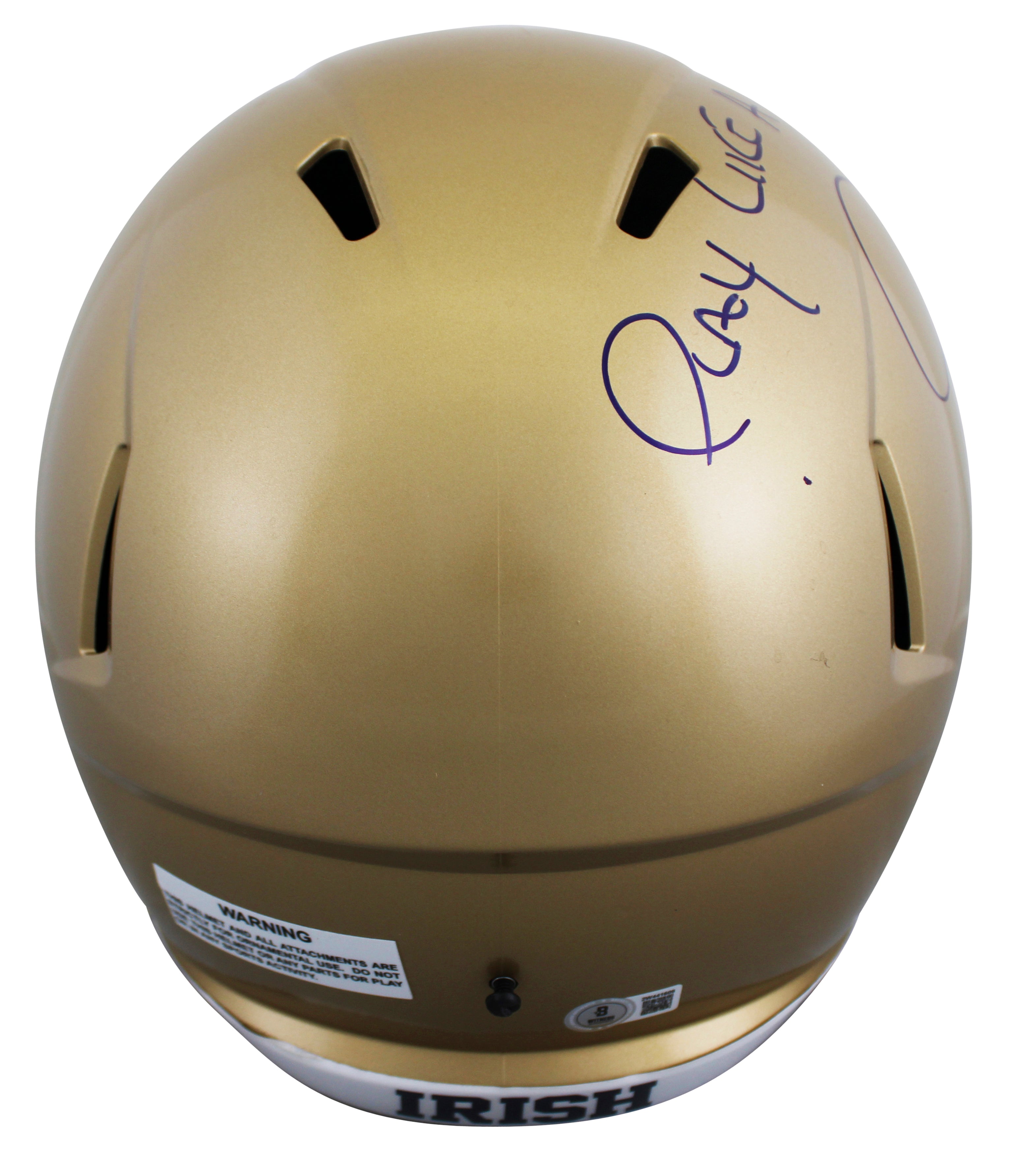 ND Raghib "Rocket" Ismail "PLAC" Signed F/S Speed Rep Helmet BAS W #2W441609