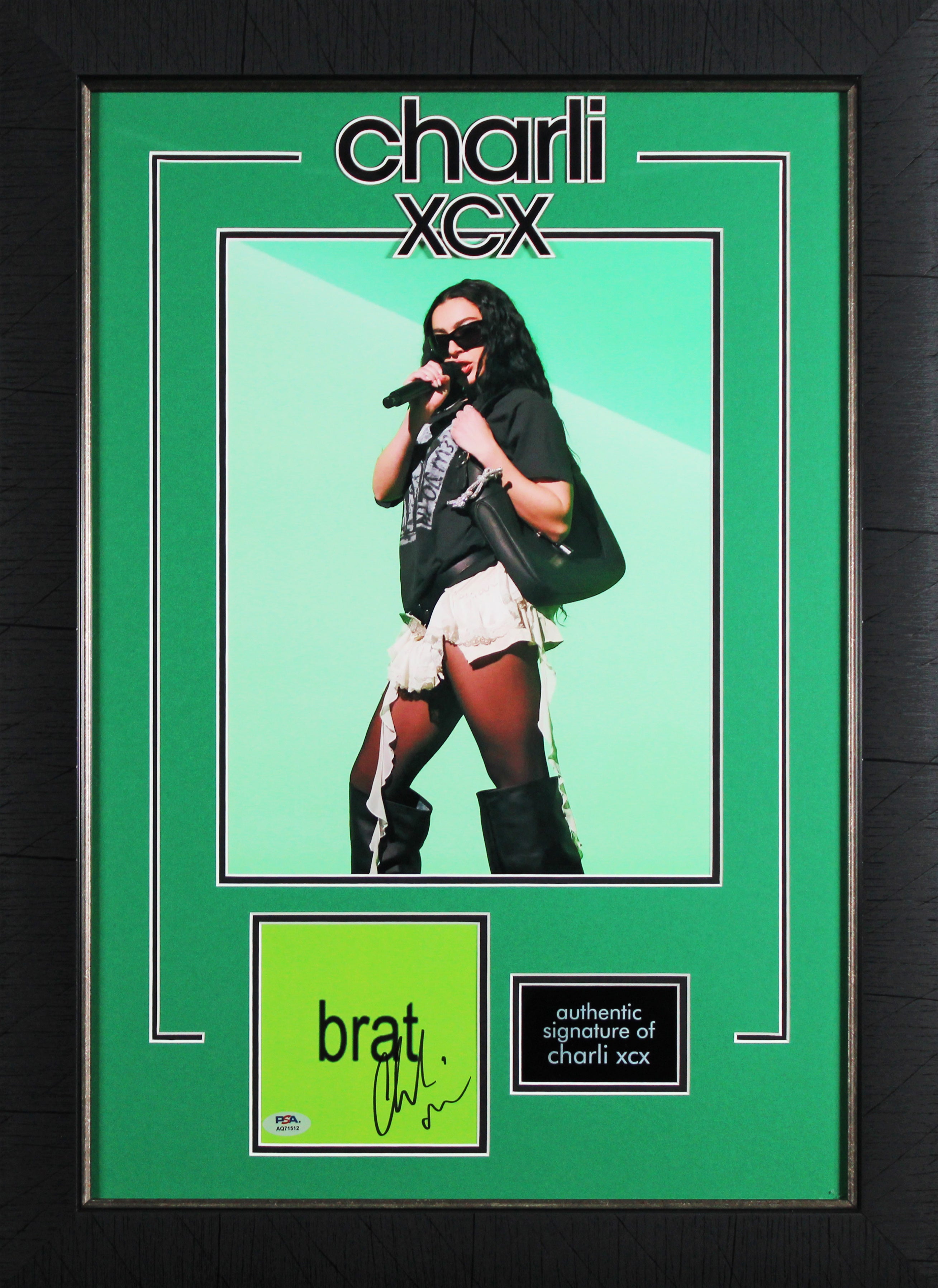 Charlie XCX Authentic Signed & Framed Brat CD Insert Framed Display PSA/DNA