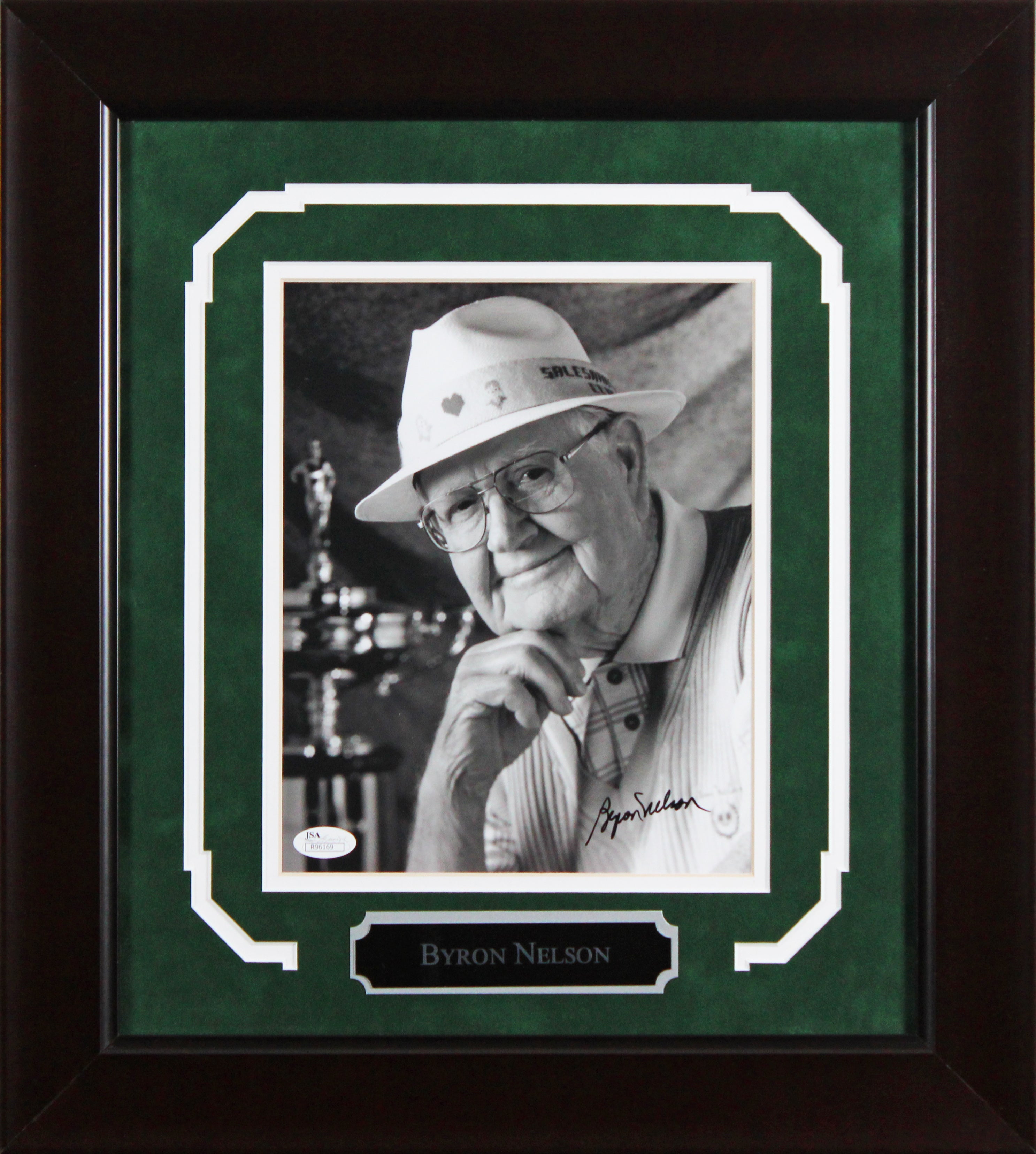 Byron Nelson Authentic Signed 8x10 Framed Vertical B&W Photo JSA #R96169