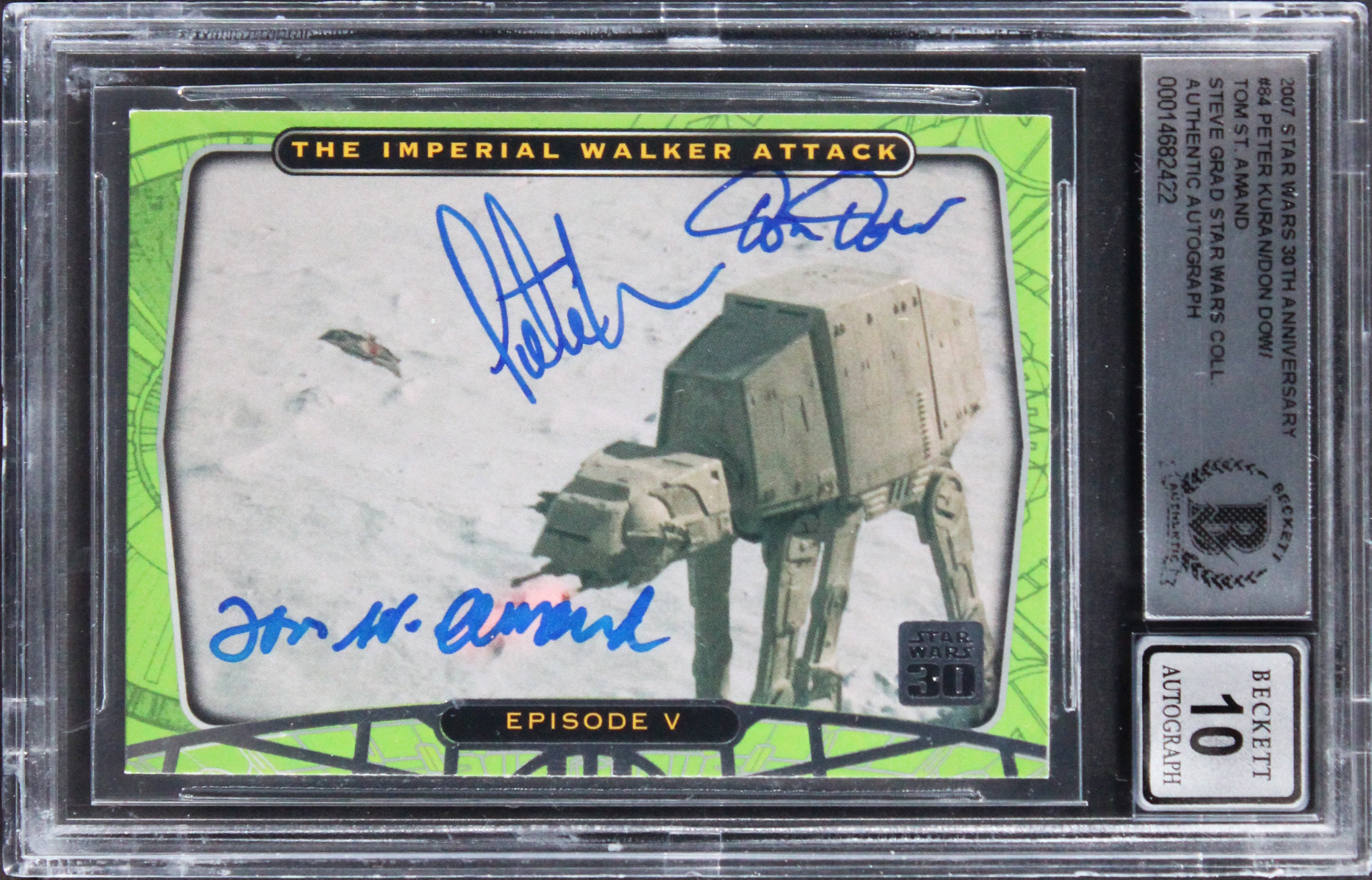 (3) Kuran, Dow & St. Amand Signed 2007 SW 30th Ann. #84 Card Auto 10! BAS Slab