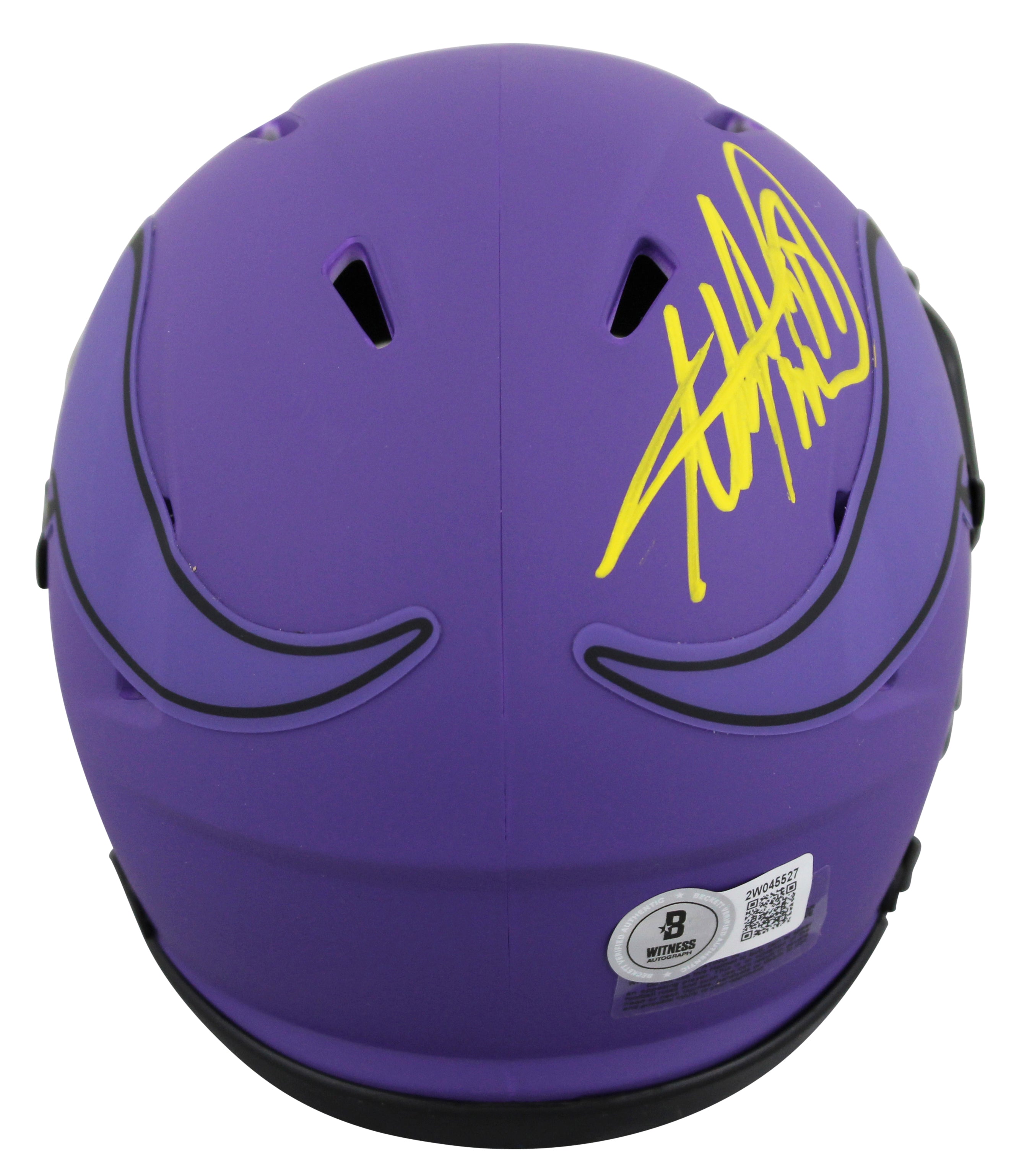 Vikings Adrian Peterson Signed Rave Speed Mini Helmet W/ Case BAS Witnessed