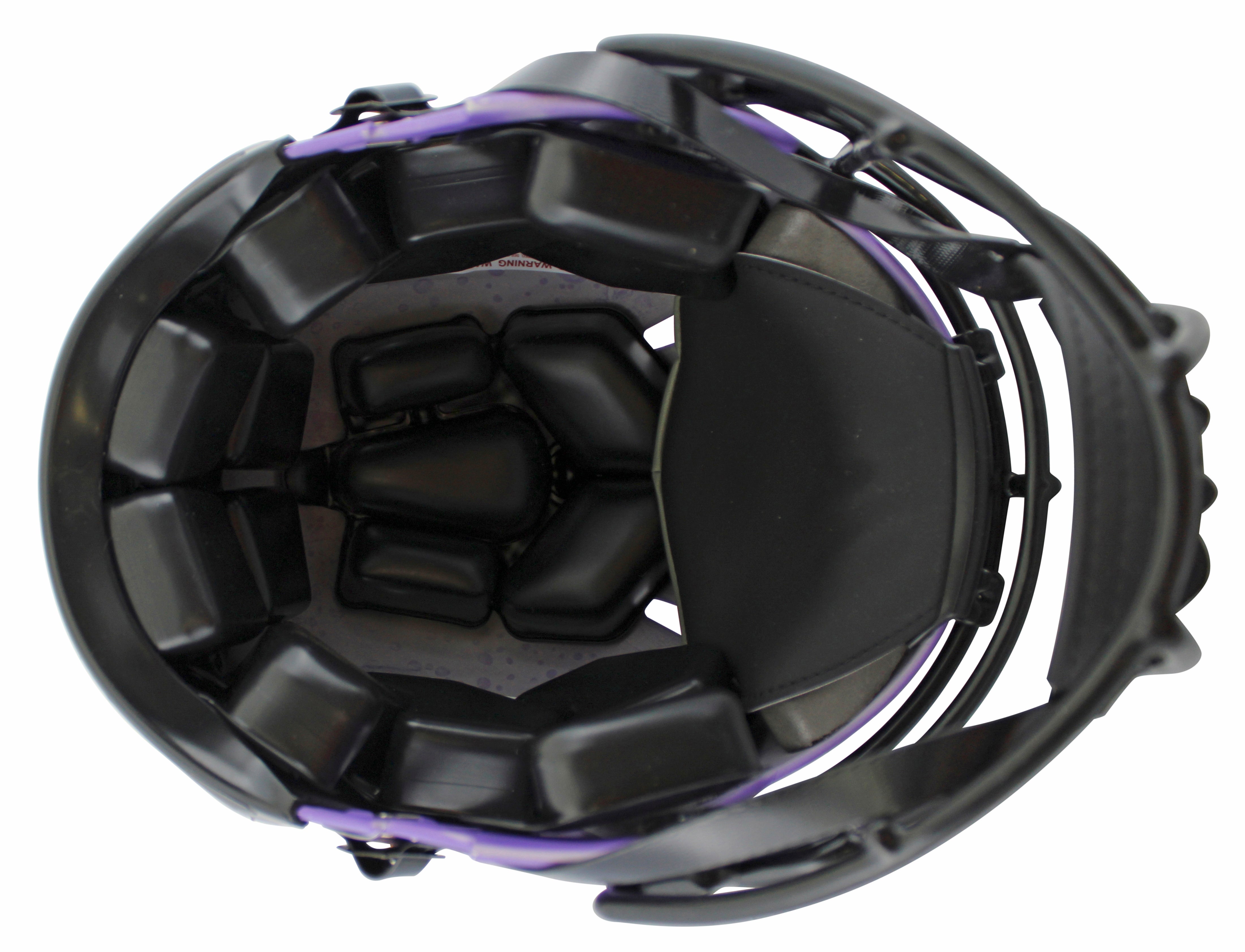 Vikings Adrian Peterson "All Damn Day" Signed Rave F/S Speed Proline Helmet BAS