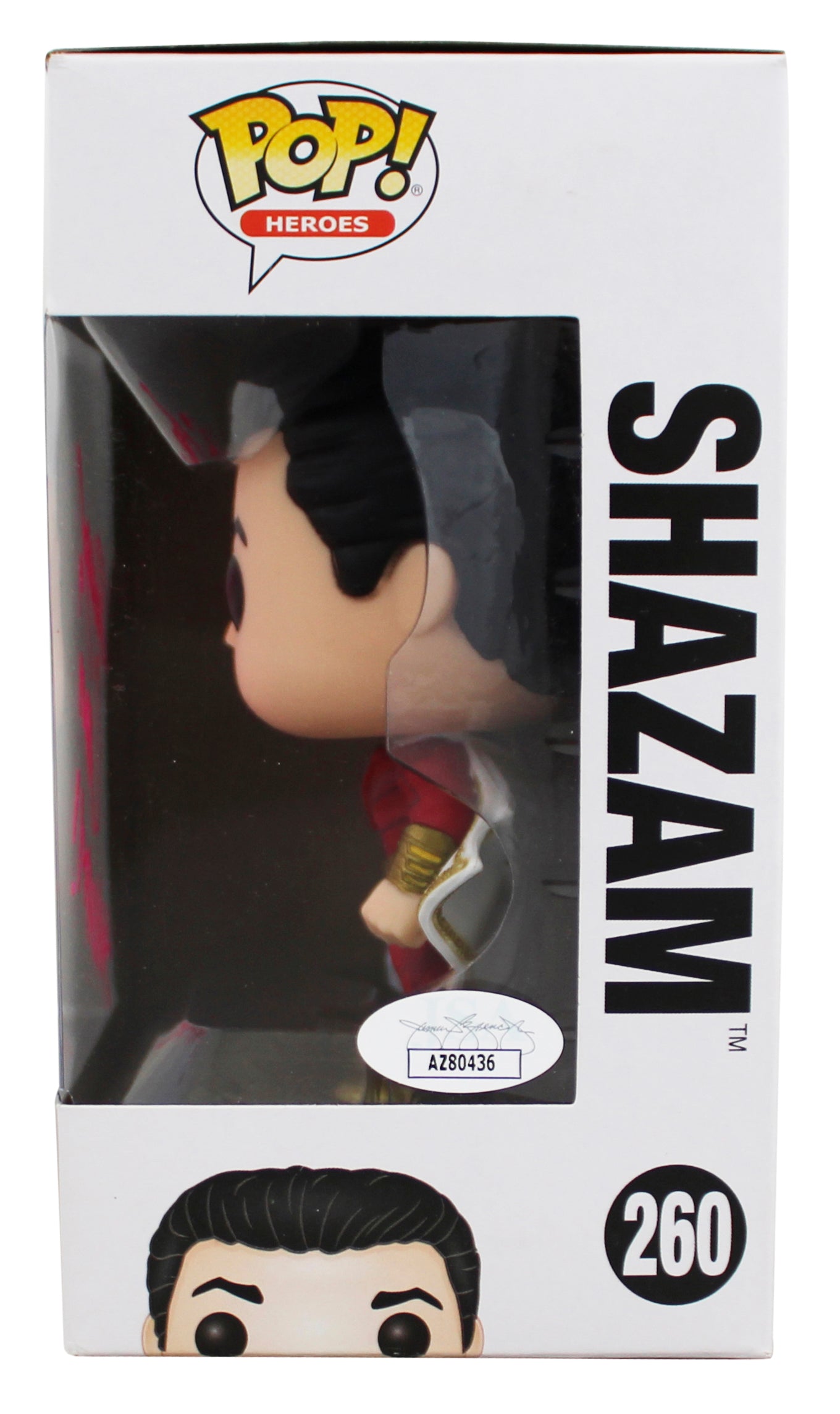Zachary Levi "Shazam!" Signed Shazam #260 Funko Pop Vinyl Figure JSA #AZ80436