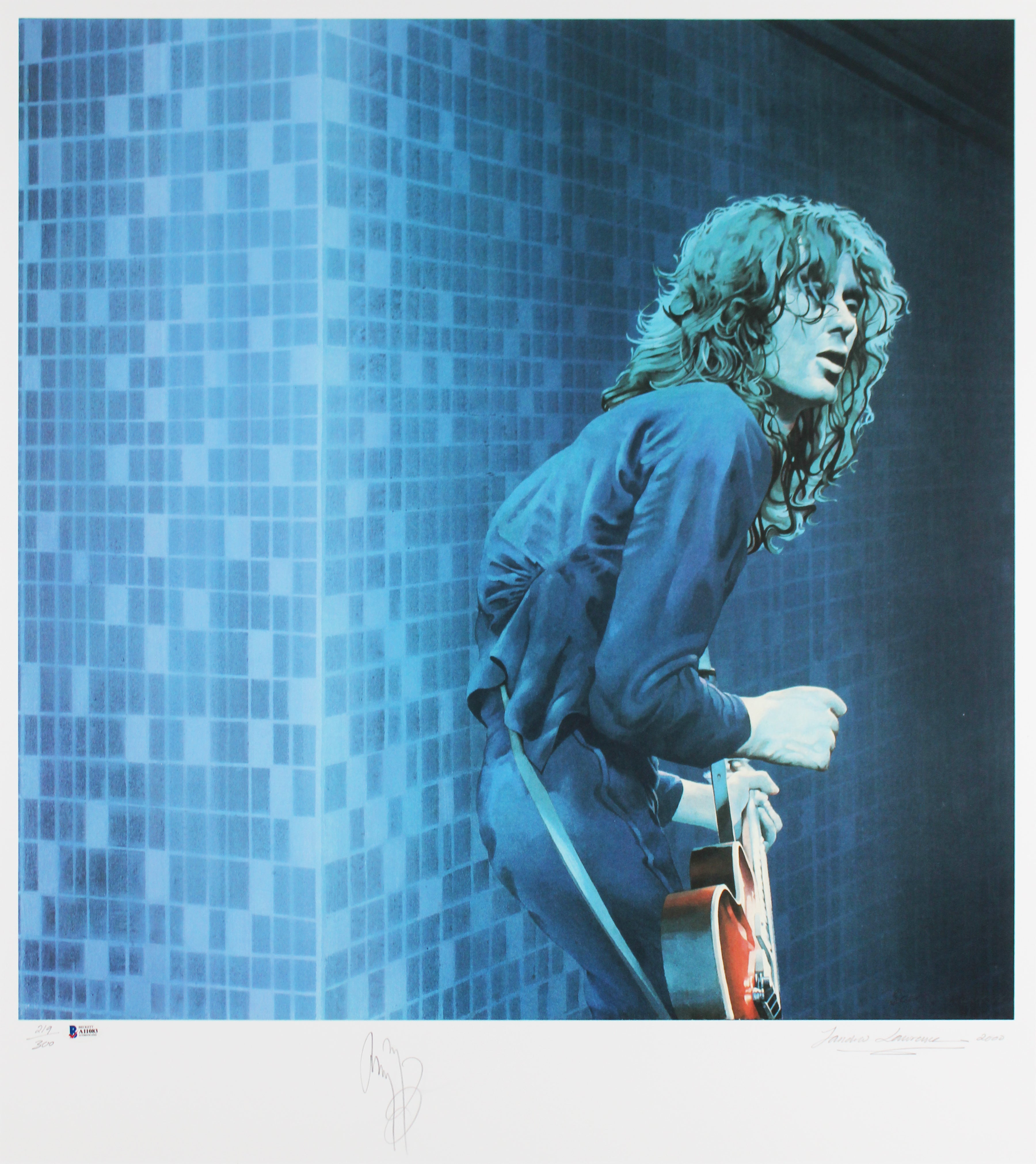 Jimmy Page Signed & Framed 30x33 Sandra Lawrence Print LE #219/300 Auto 10 BAS