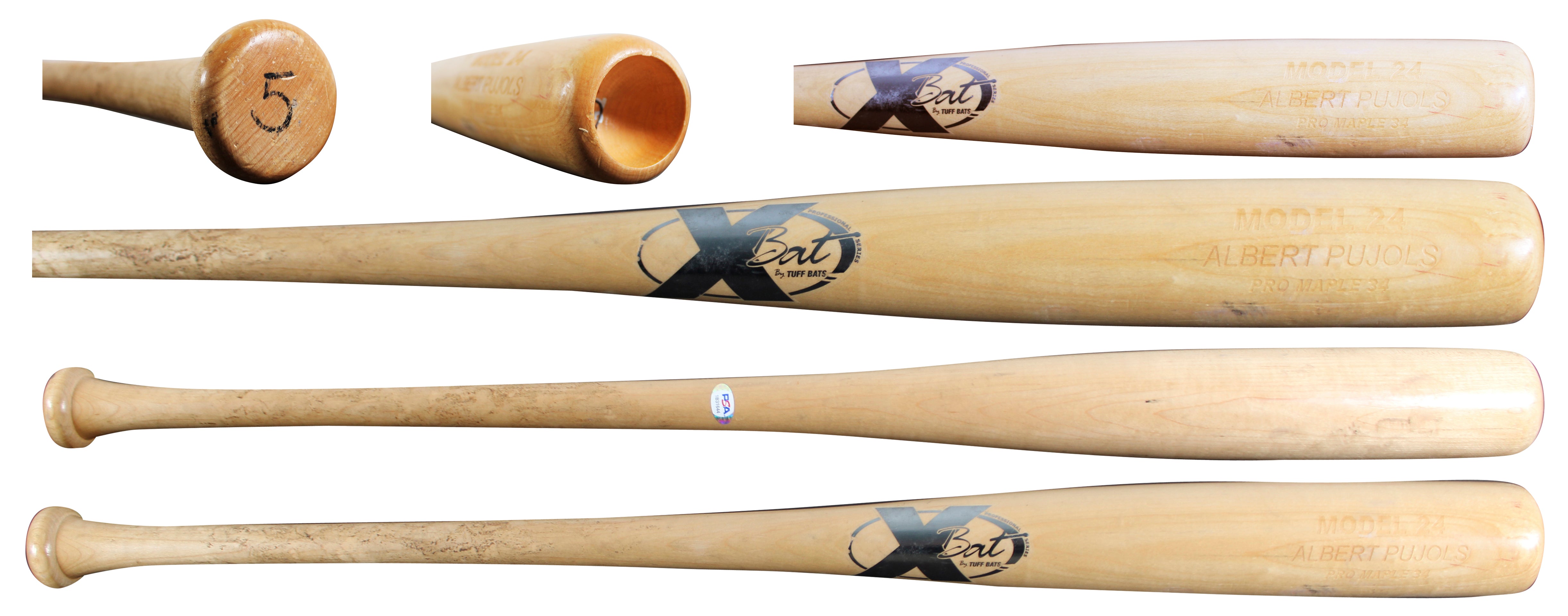 Cardinals Albert Pujols Game Used X Bat Model 24 Pro Maple Player Model Bat PSA
