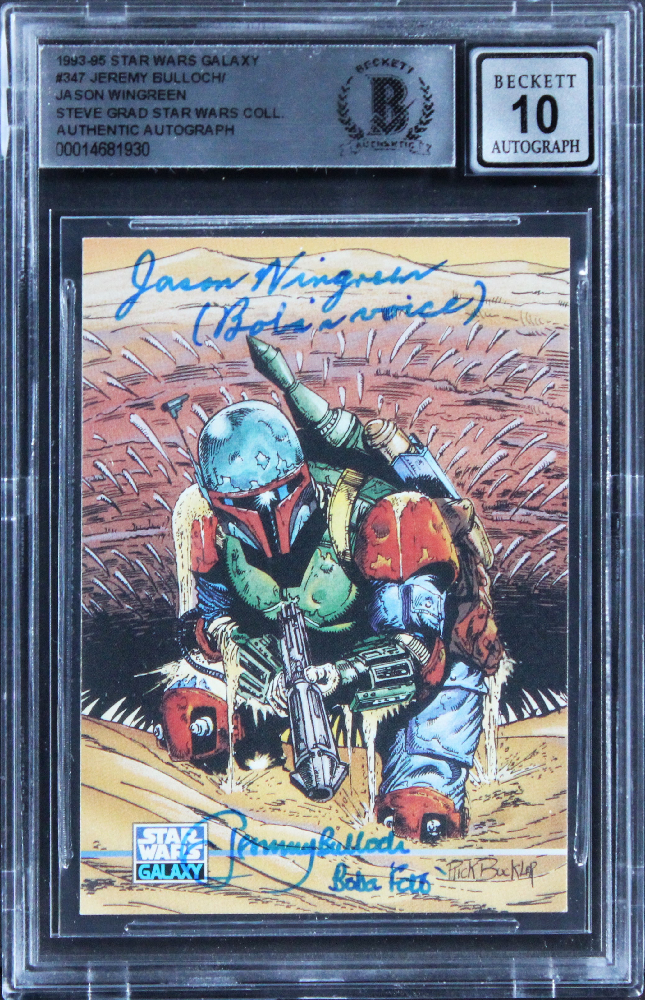 (2) Bulloch & Wingreen Signed 1993 Star Wars Galaxy #347 Card Auto 10 BAS Slab