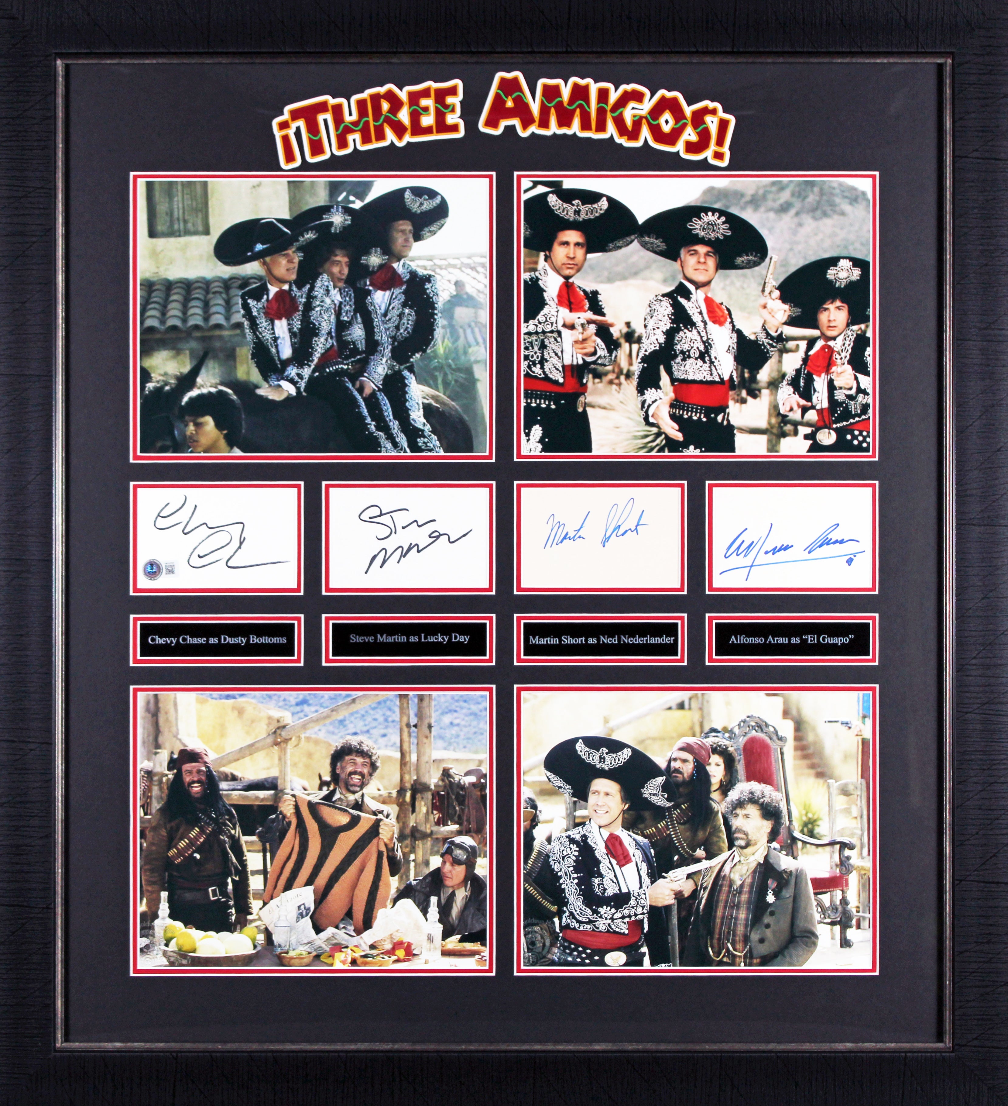 Three Amigos! (4) Chase, Martin, Short & Aran Signed Framed Display BAS