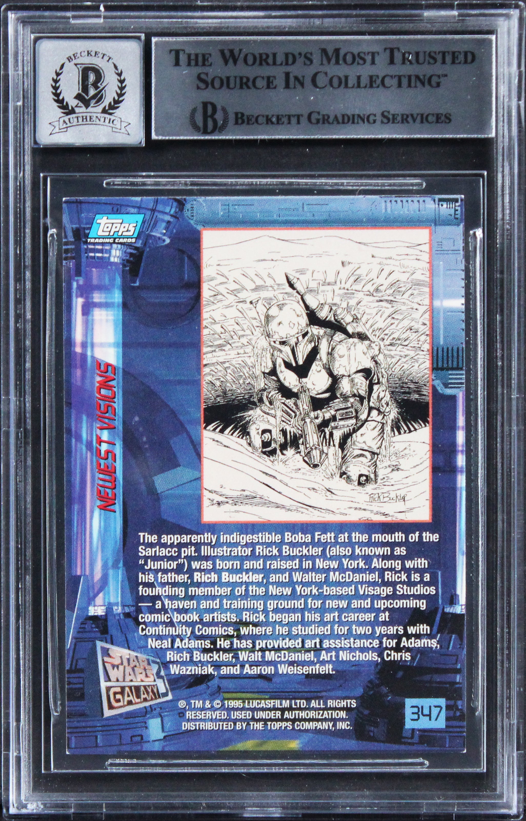 (2) Bulloch & Wingreen Signed 1993 Star Wars Galaxy #347 Card Auto 10 BAS Slab