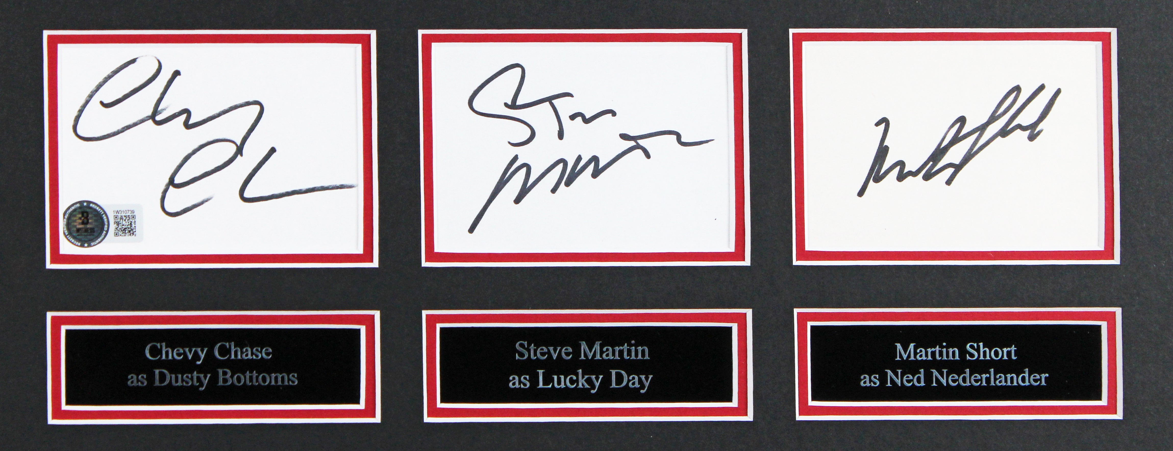 Three Amigos! (3) Chase, Martin & Short Signed Framed Display BAS #1W310739