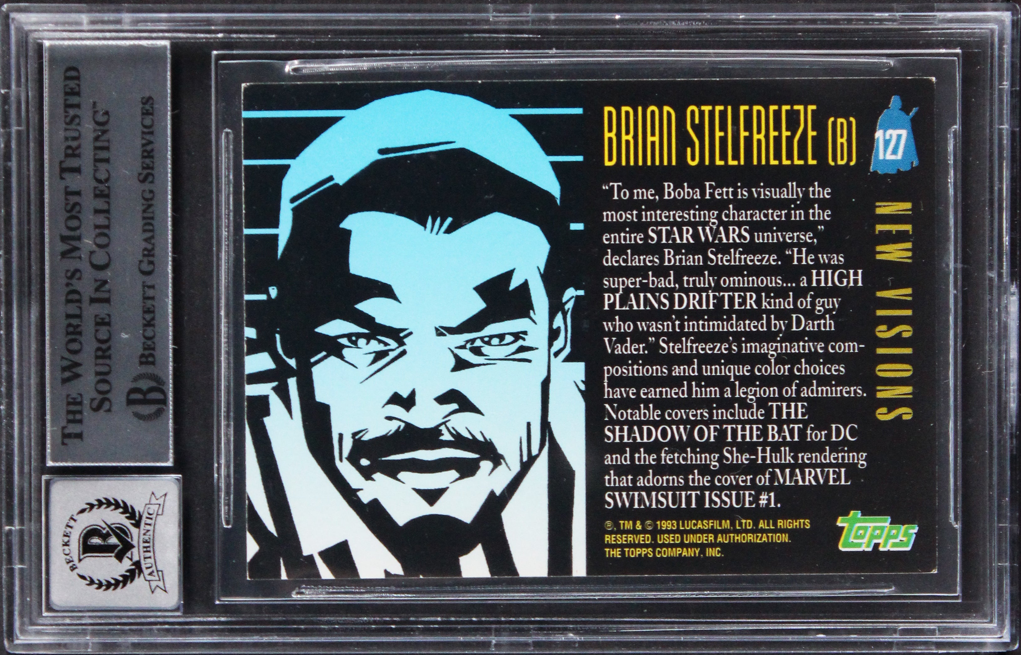 (2) Bulloch & Wingreen Signed 1993 Star Wars Galaxy #127 Card Auto 10 BAS Slab