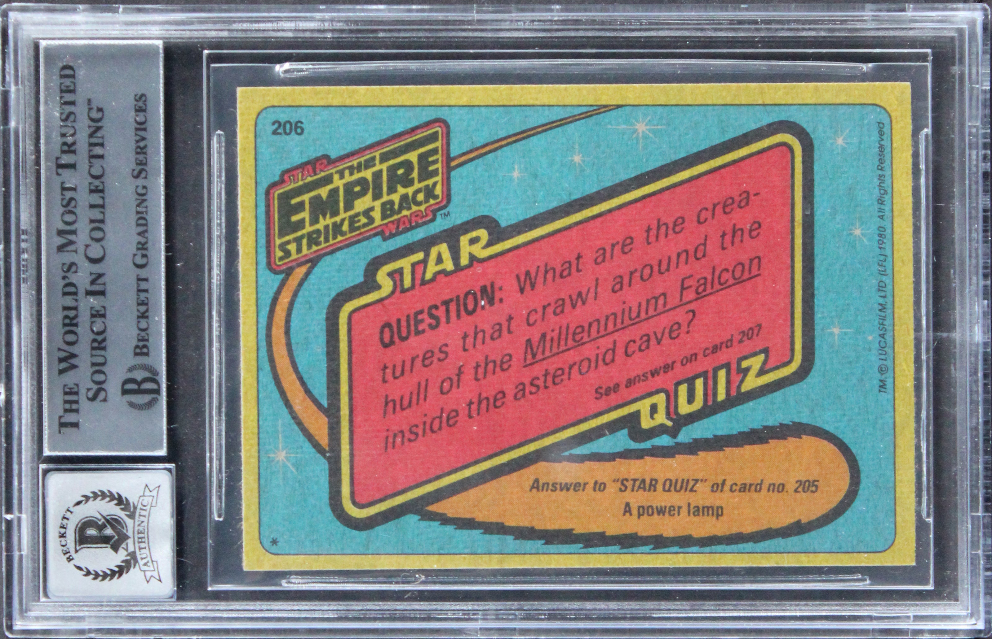 (3) Prowse, Bulloch +1 Signed 1980 Star Wars ESB #206 Card Auto 10! BAS Slabbed