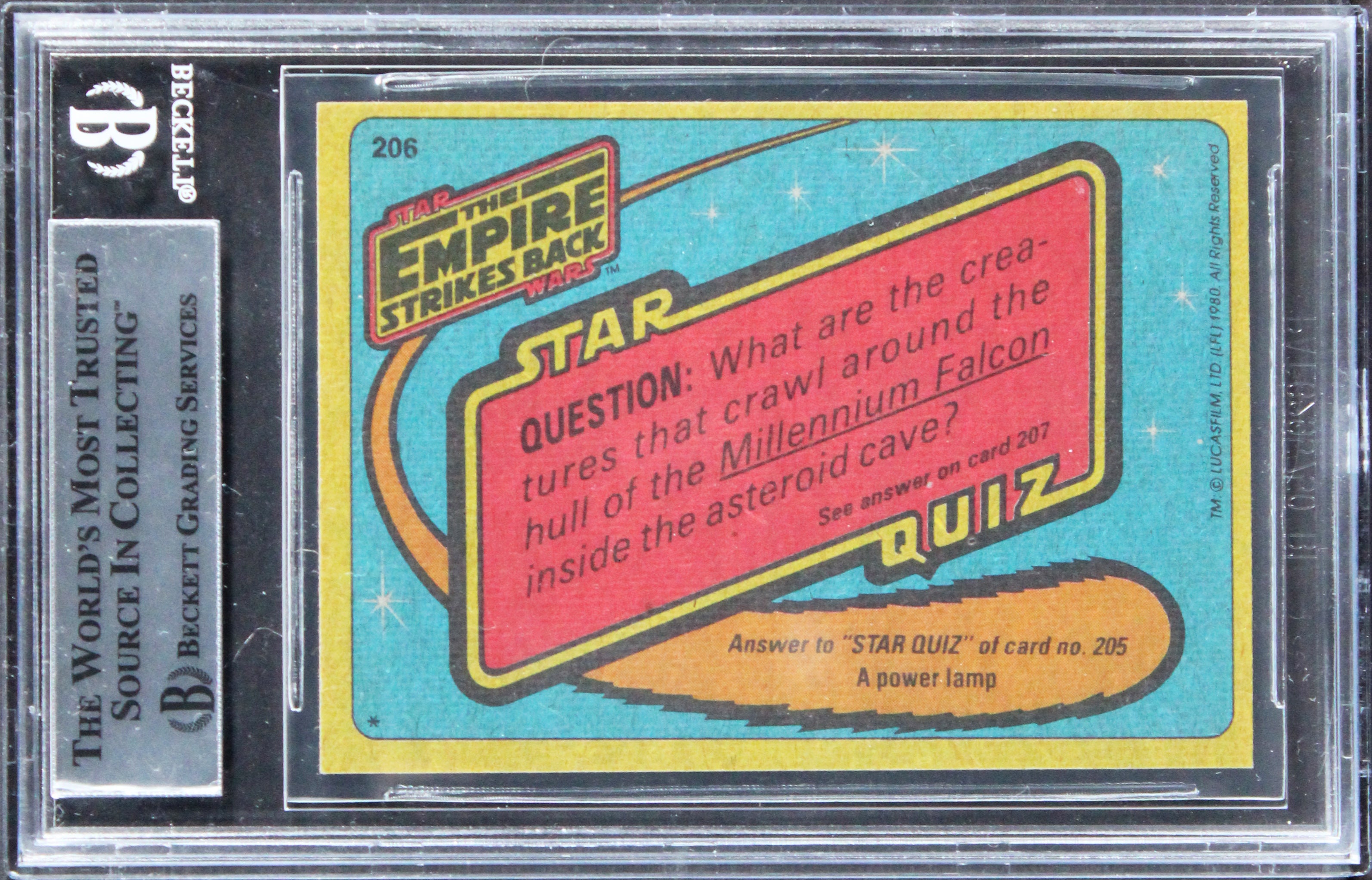 (3) Prowse, Bulloch, Sheaping Signed 1980 Star Wars ESB #206 Card BAS Slabbed