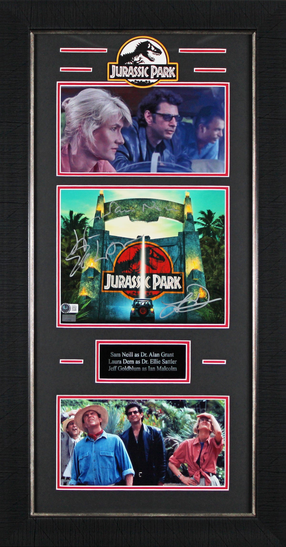 Jurassic Park (3) Neil, Dern & Goldblum Signed 8x10 Framed Photo BAS #AE09636