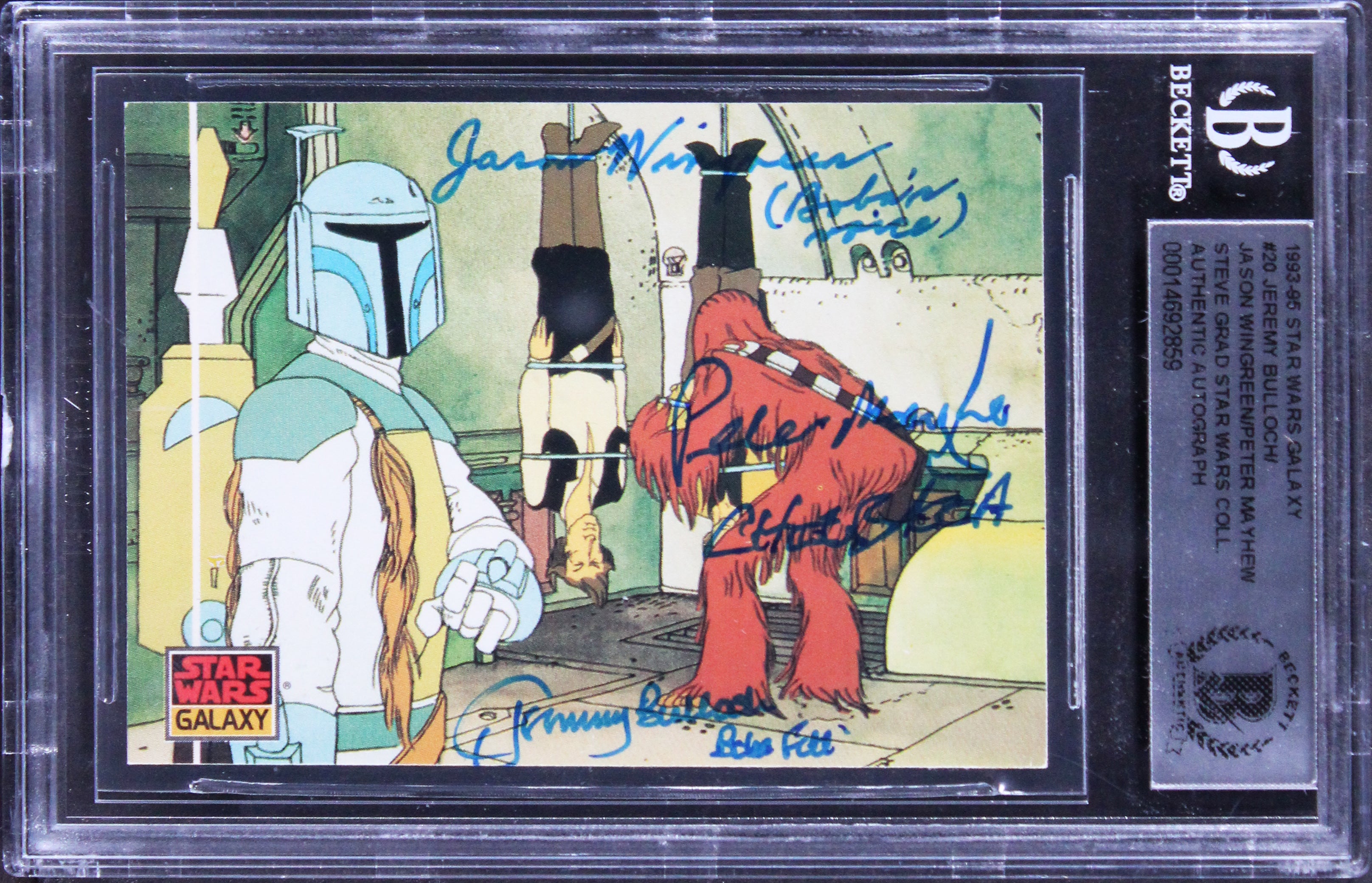 (3) Bulloch, Mayhew, Wingreen Signed 1993 Star Wars Galaxy #20 Card BAS Slabbed