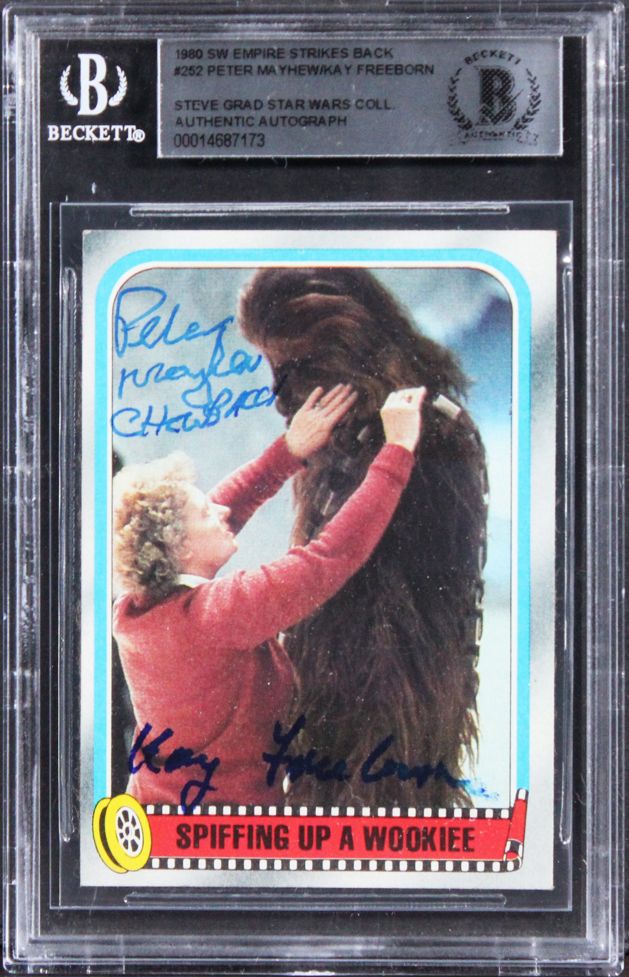 (2) Mayhew & Freeborn "w/ Insc" Signed 1980 Star Wars ESB #252 Card BAS Slab 3