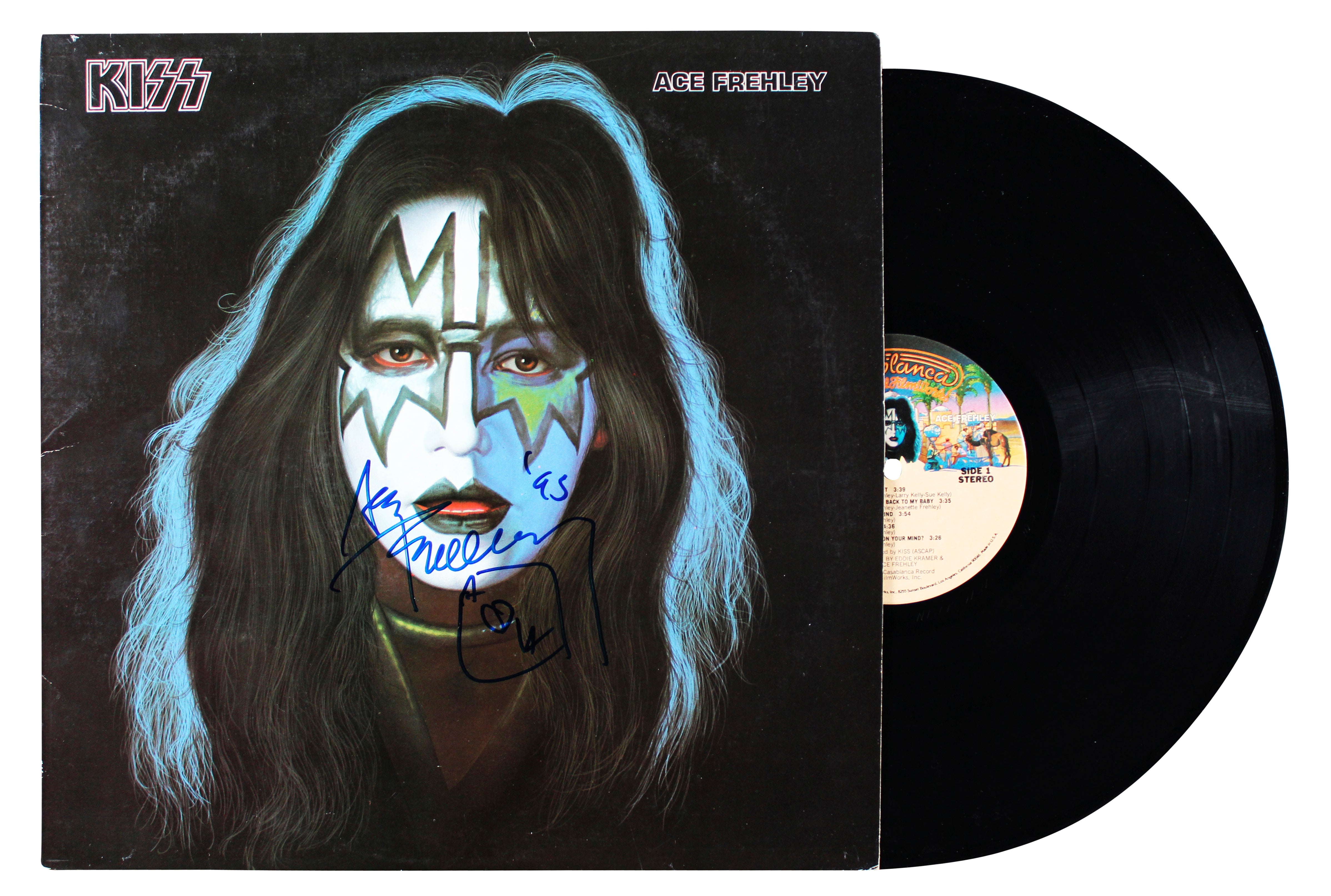 Ace Frehley Authentic Signed KISS Solo 1978 Album Cover W/ Vinyl BAS #BS78248