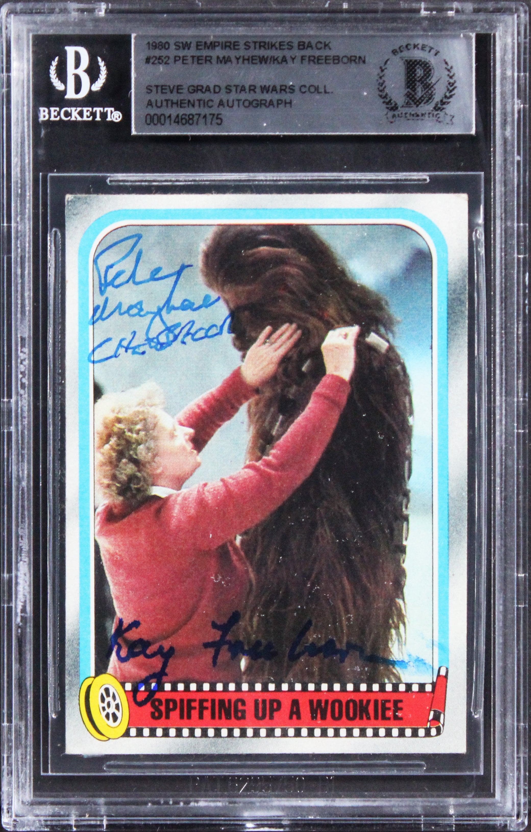 (2) Mayhew & Freeborn "w/ Insc" Signed 1980 Star Wars ESB #252 Card BAS Slab 2