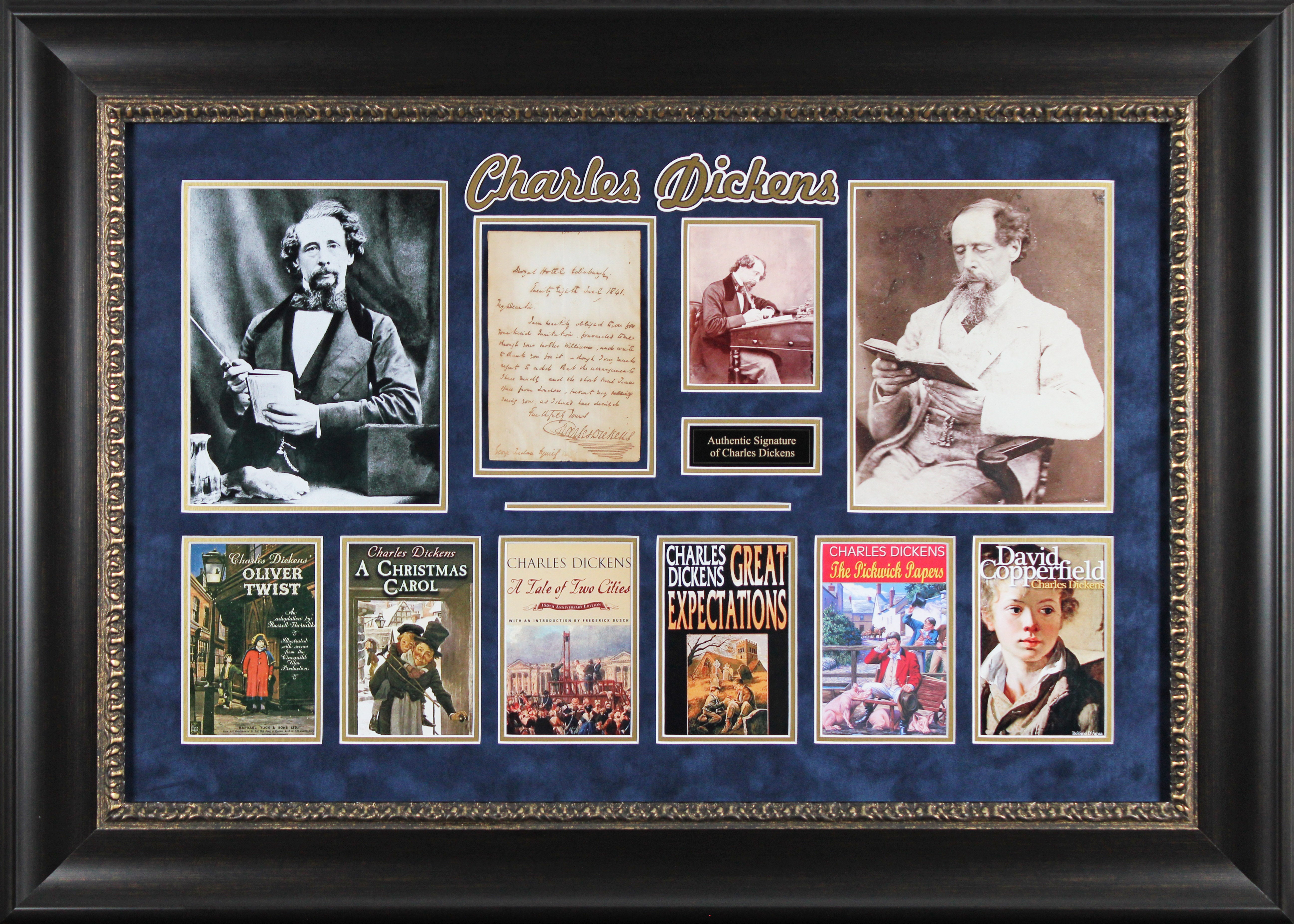 Charles Dickens Signed & Framed 4.5x7 1841 Handwritten Letter JSA #ZZ42360