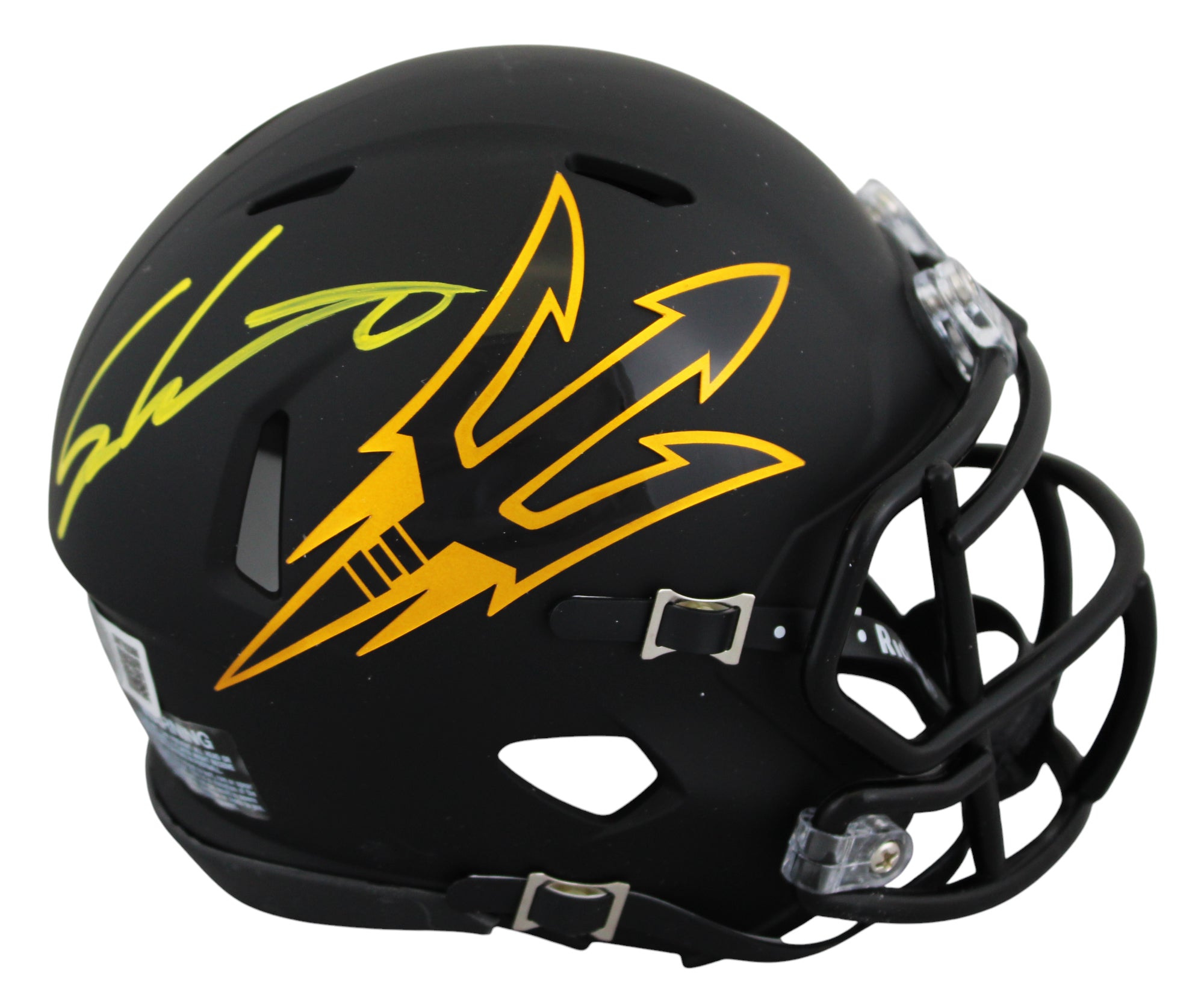 Arizona State Sam Leavitt Signed Black Speed Mini Helmet W/ Case BAS Witnessed