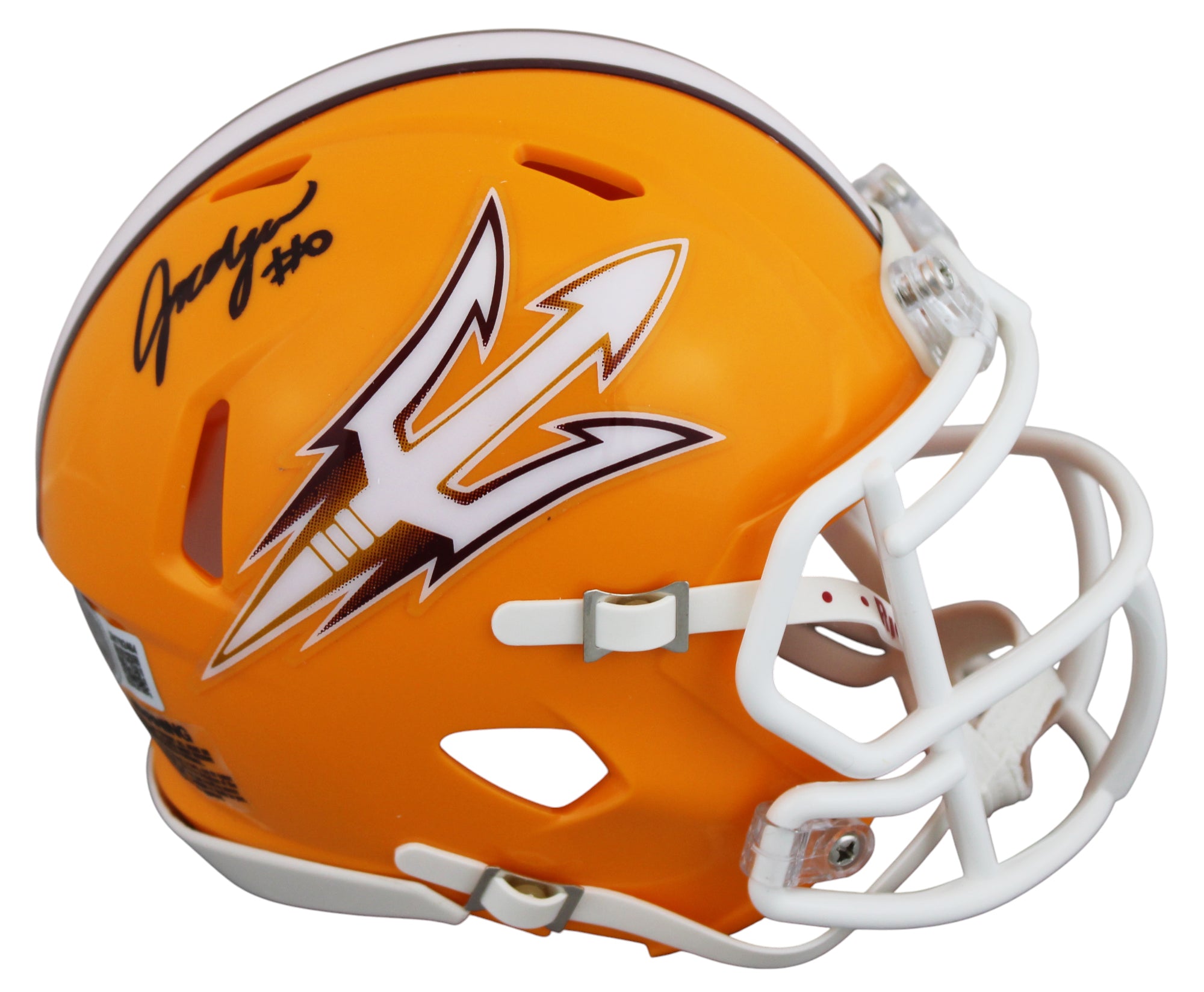 Arizona State Jordyn Tyson Signed Gold Speed Mini Helmet W/ Case BAS Witnessed