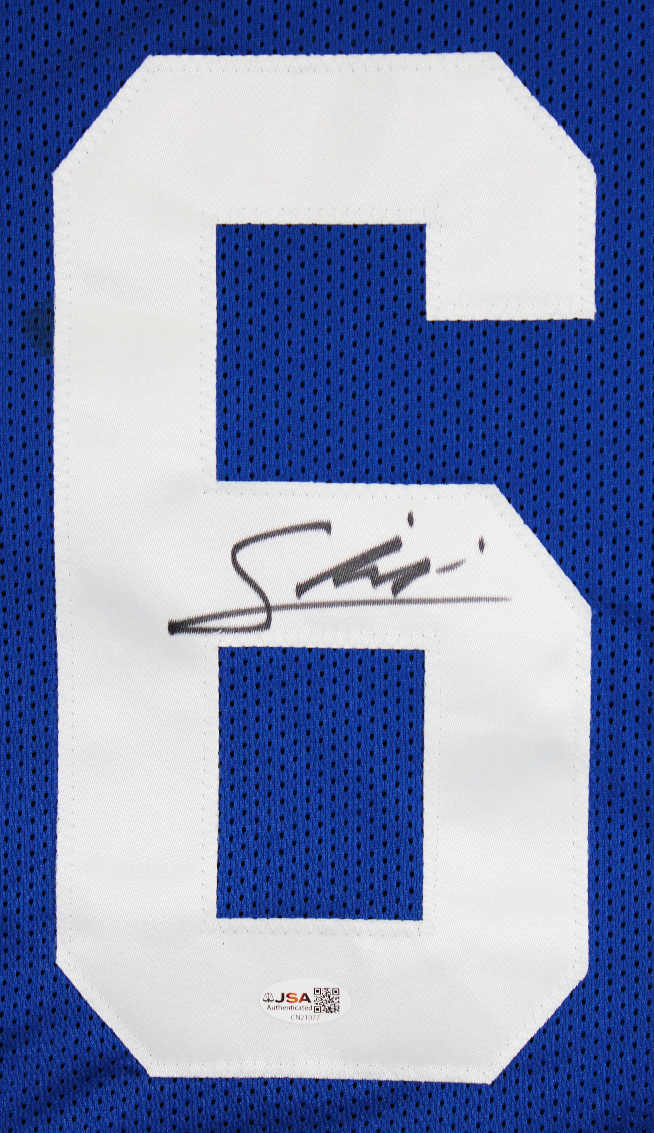 Francis Mauigoa Authentic Signed Blue Pro Style Jersey Autographed JSA