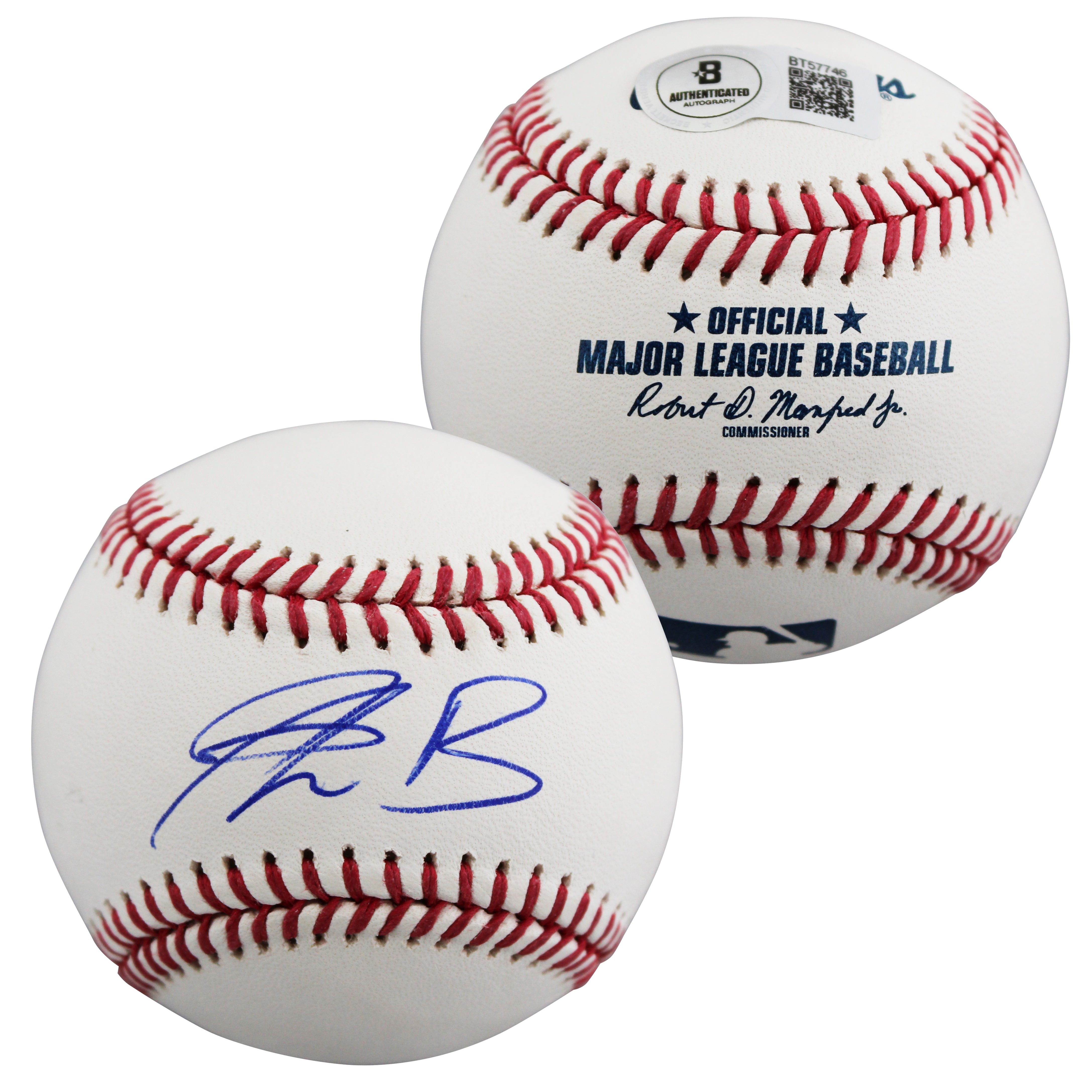 Giants Hunter Bishop Authentic Signed Manfred OML Baseball BAS #BT57746