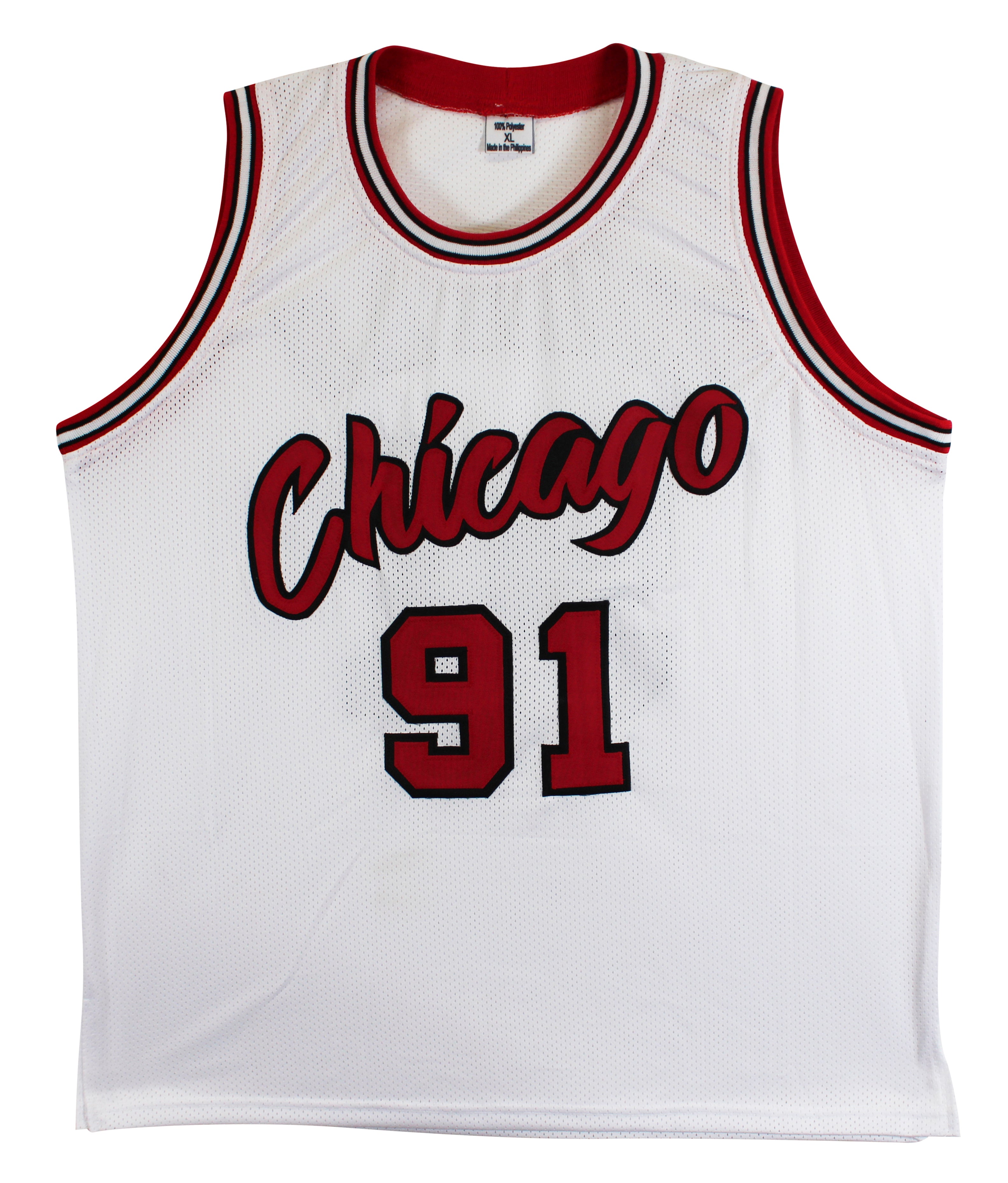 Dennis Rodman Authentic Signed White Pro Style Jersey Autographed JSA #AG13946