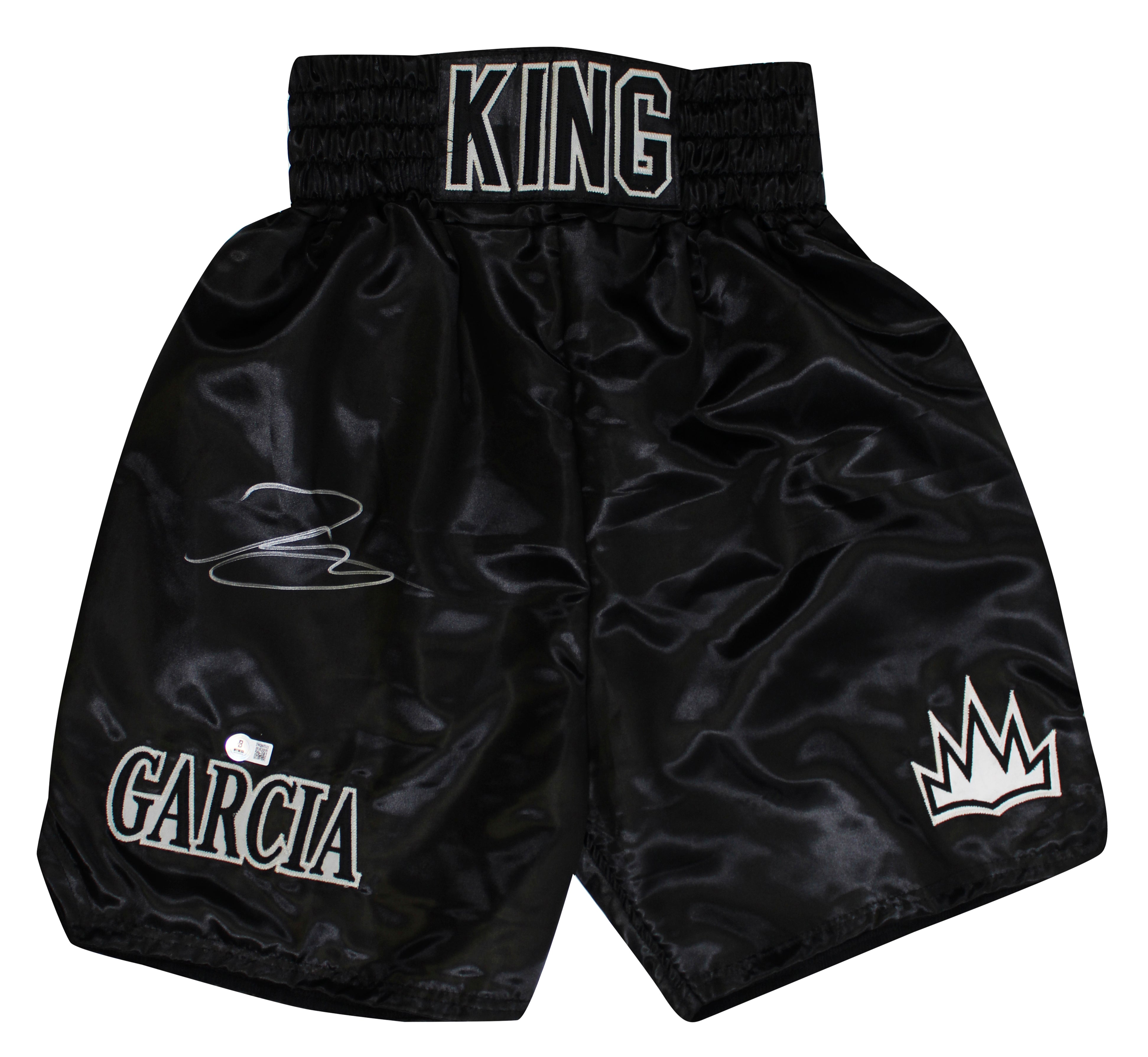 Ryan Garcia Authentic Signed Black King Boxing Trunks BAS Witnessed #2W263322