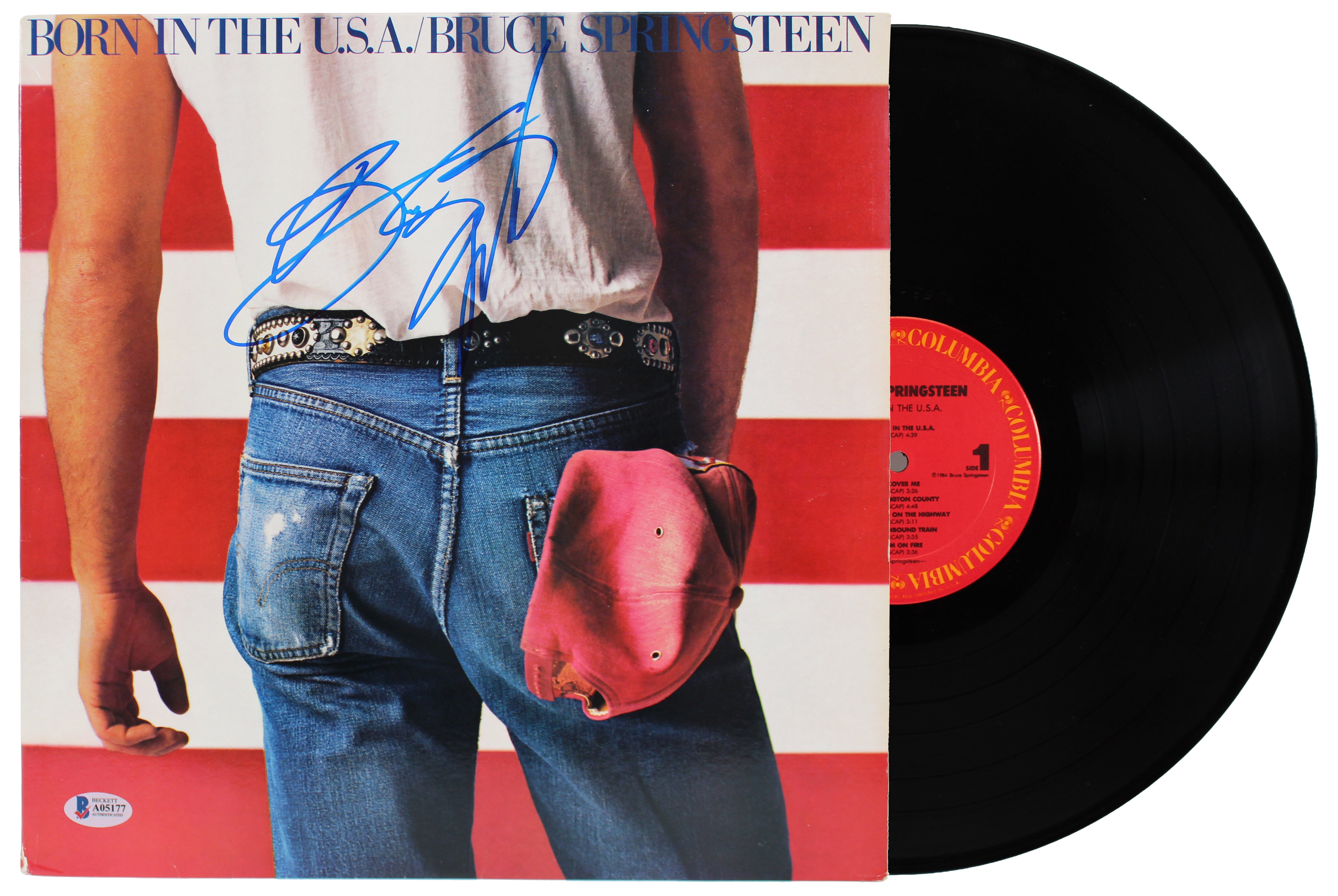 Bruce Springsteen Signed Born In The USA Album Cover W/ Vinyl BAS #A05177
