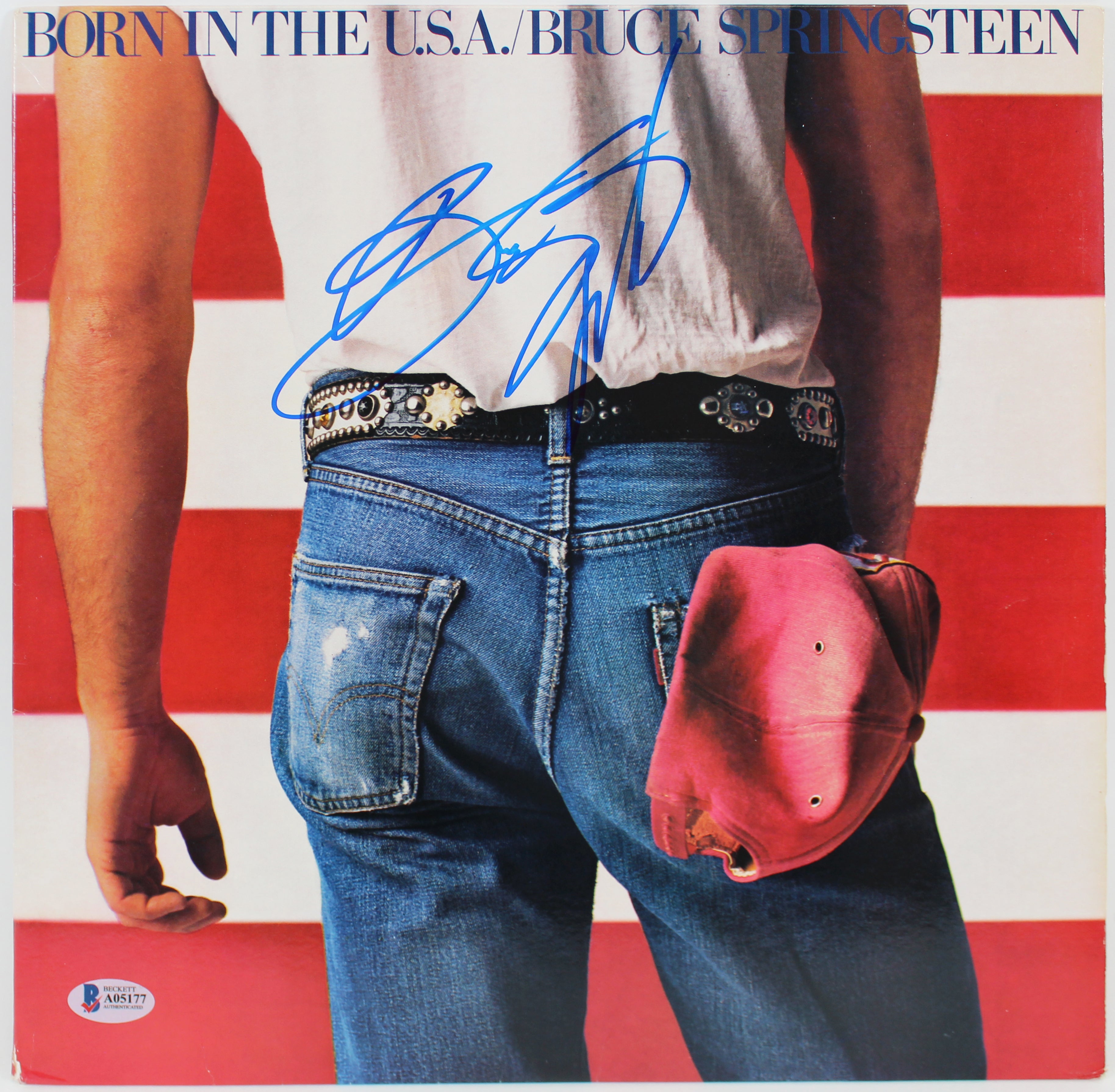 Bruce Springsteen Signed Born In The USA Album Cover W/ Vinyl BAS #A05177